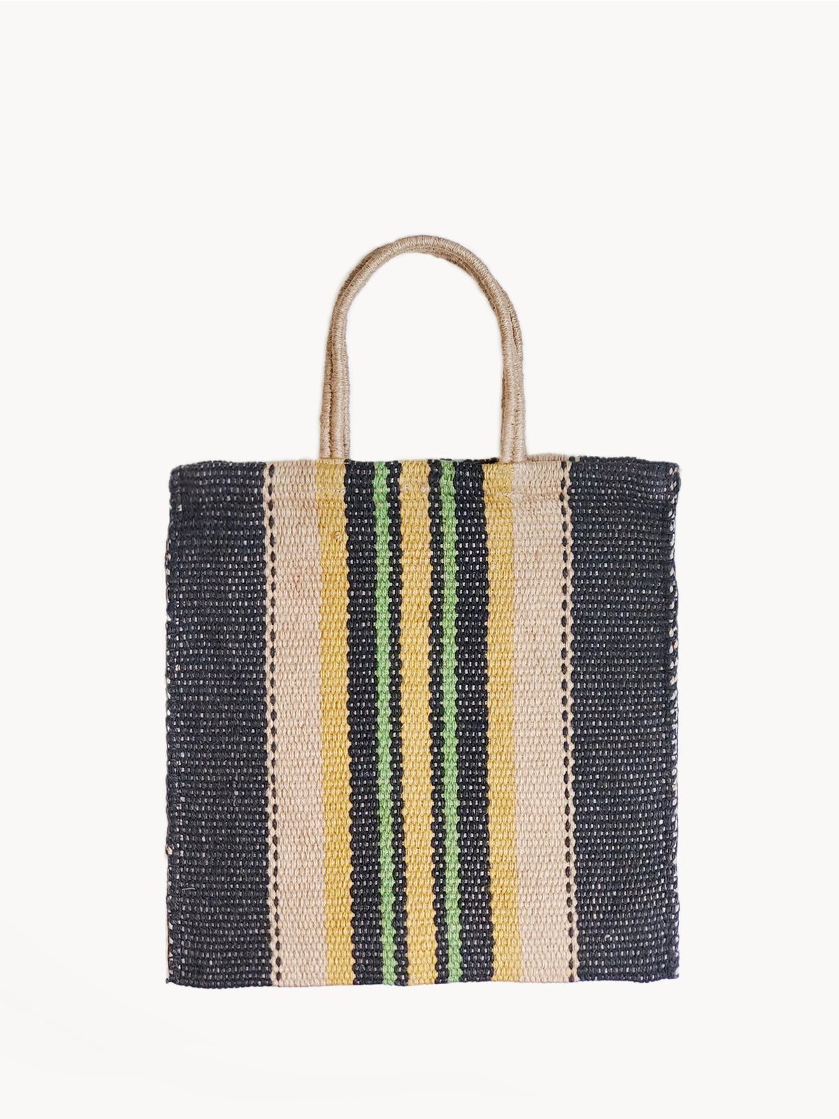 Dora Jute Tote Bag (Multi Navy)