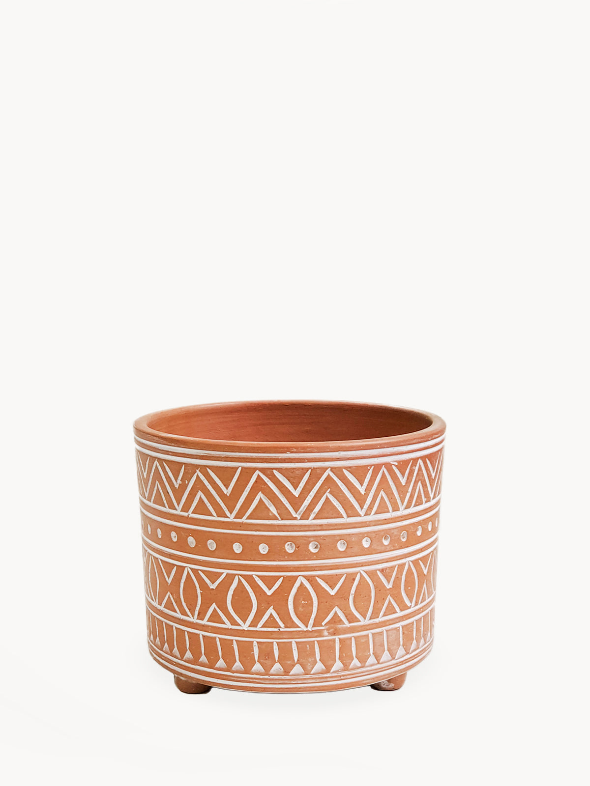 Hand Etched Terracotta Pot (Small)