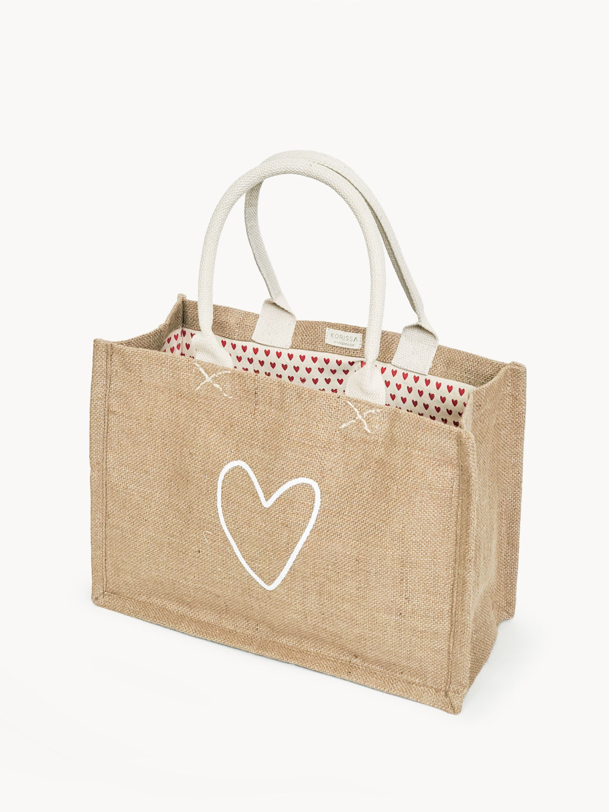 Jute Canvas Shopping Bag (Love)
