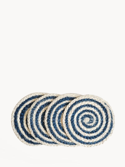 Kata Blue Spiral Coaster Trivet (Set of 4)