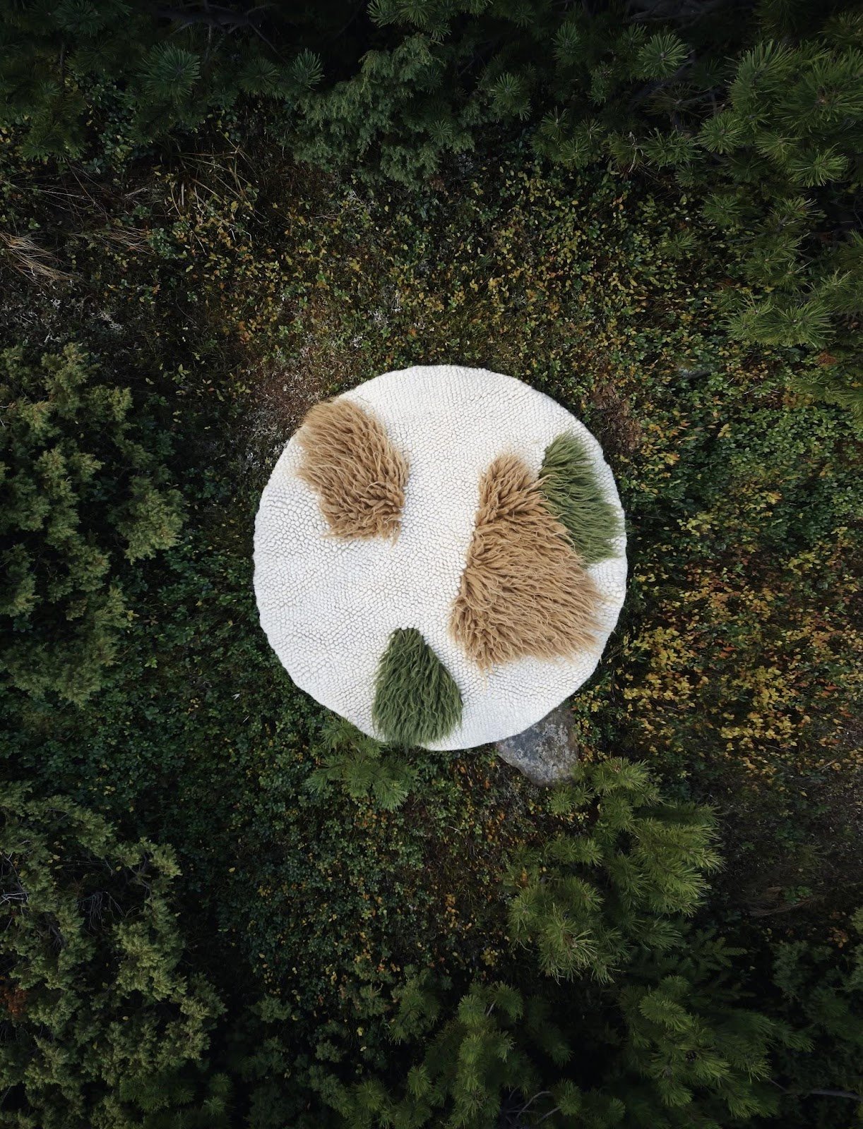 Wool Area Round Rug (Forest)