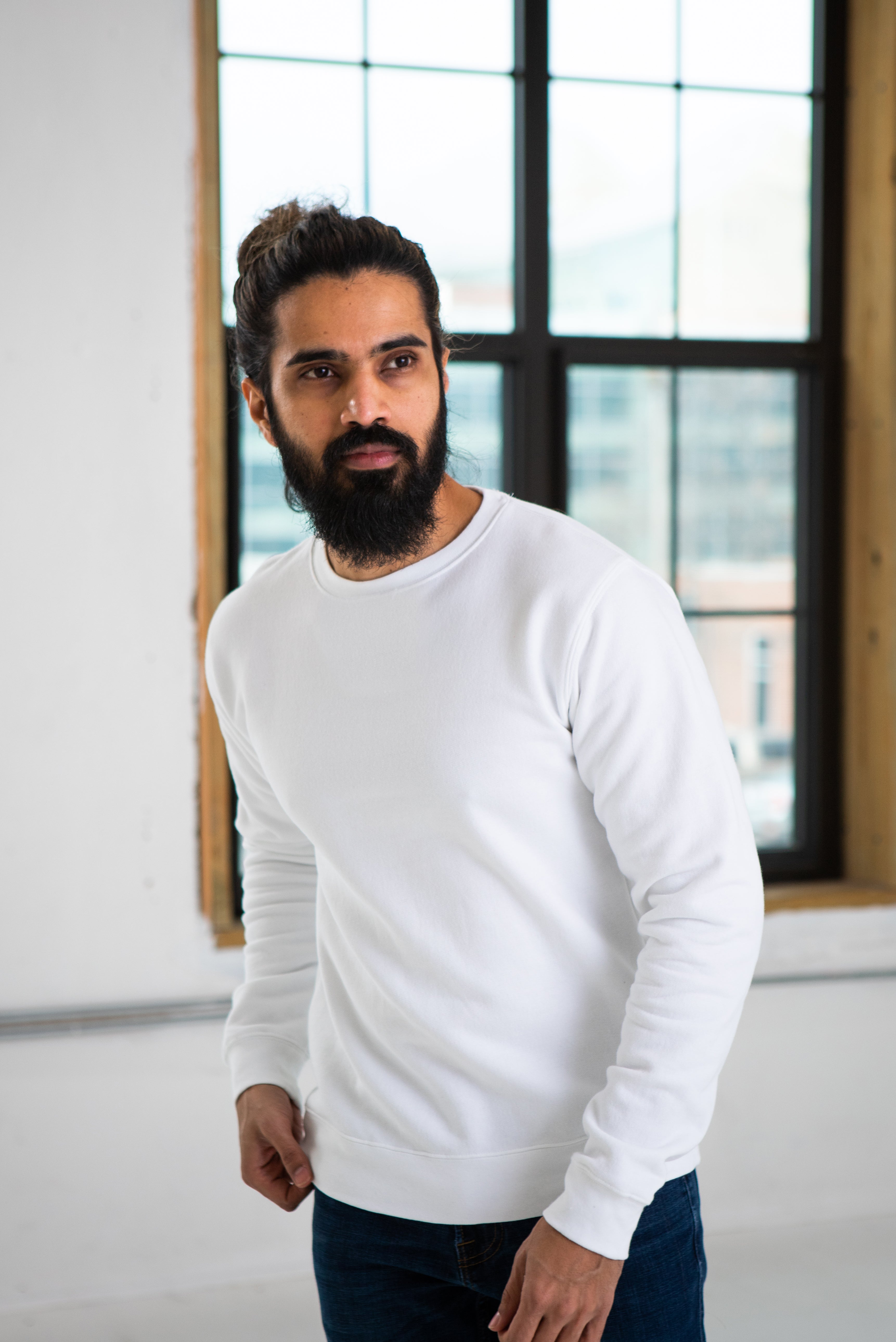 Unisex Fleece Crew (White)