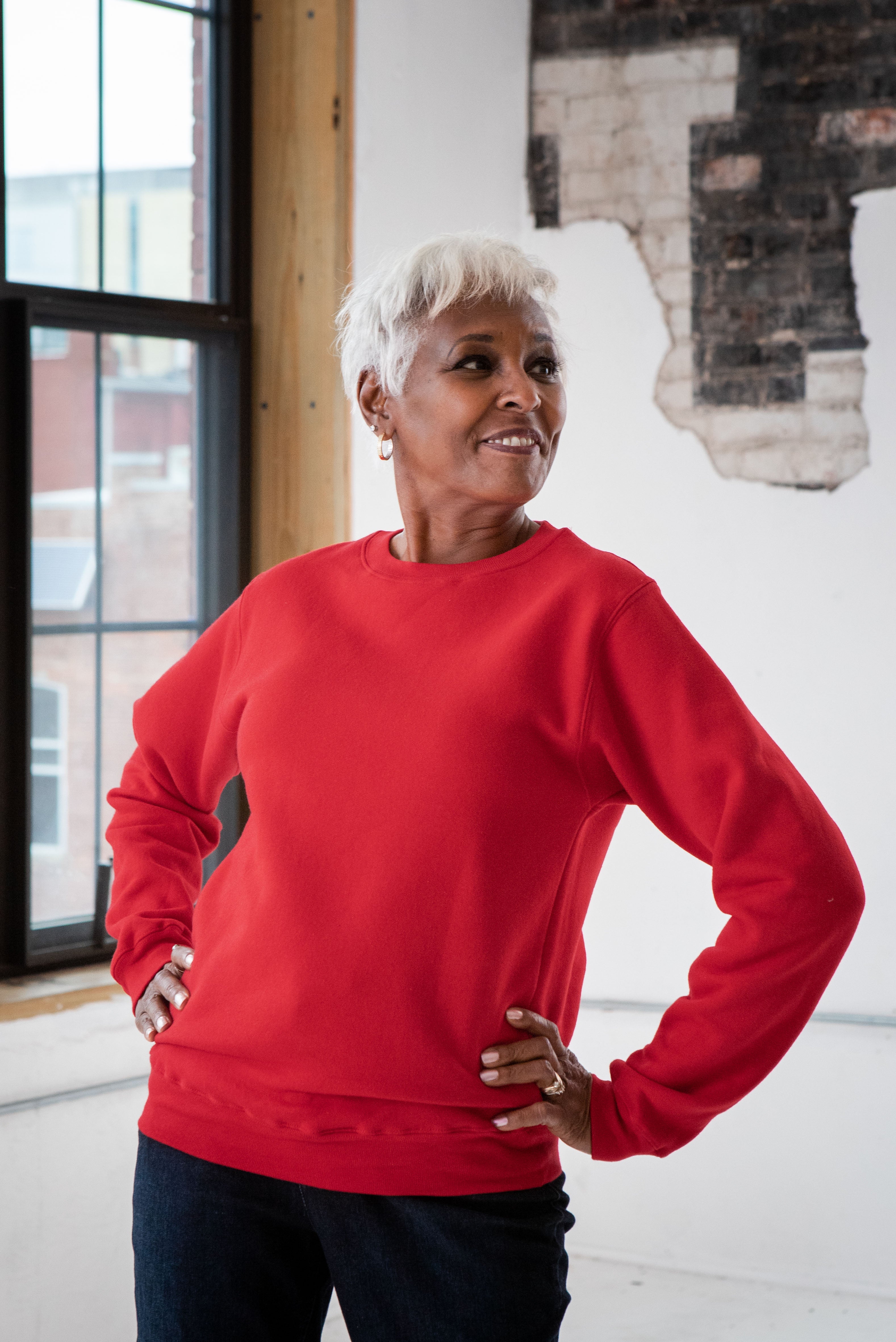 Unisex Fleece Crew (Red)