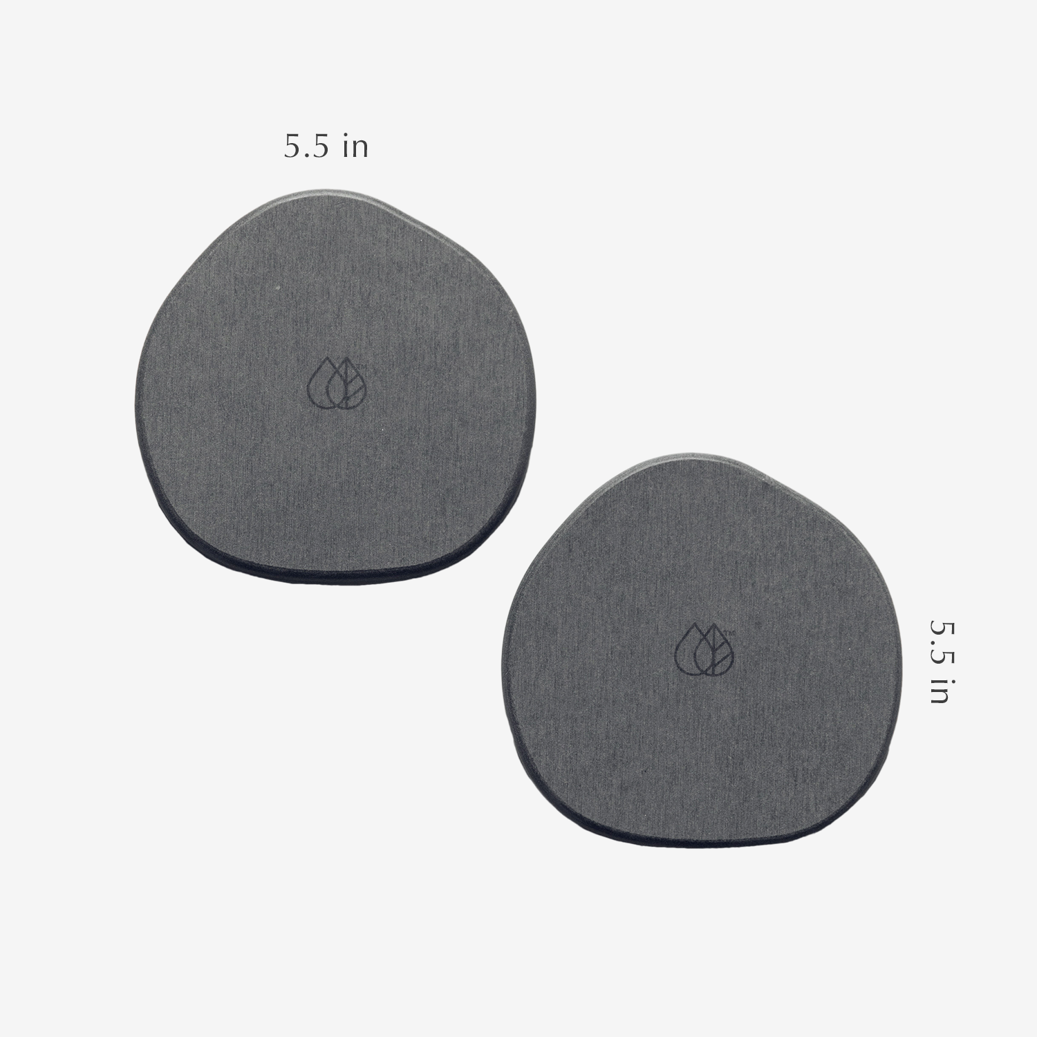 5.5 inch diameter stone plant saucer in dark grey