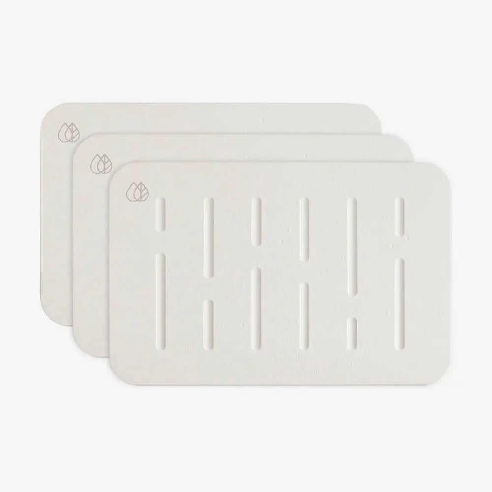 3 pack of off white bath mats