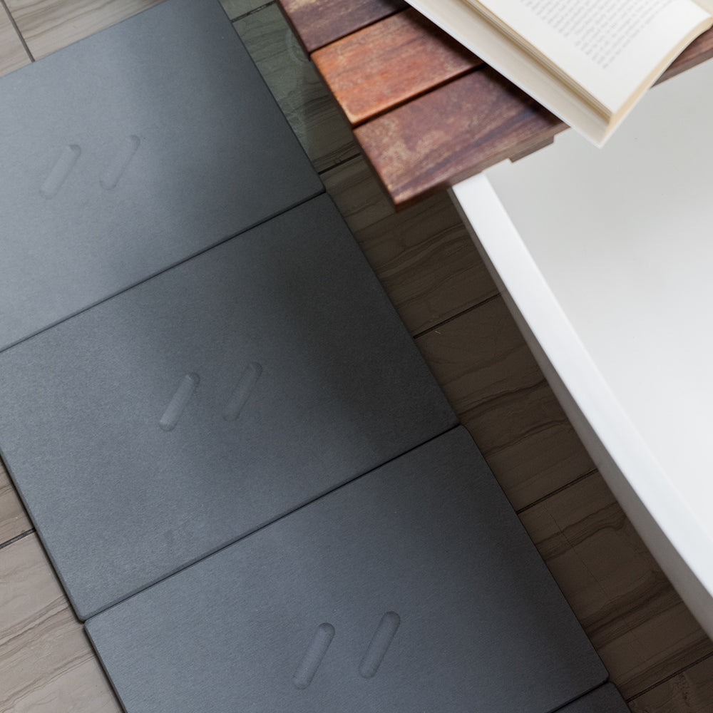 horizontal layout of the large bath stone in grey