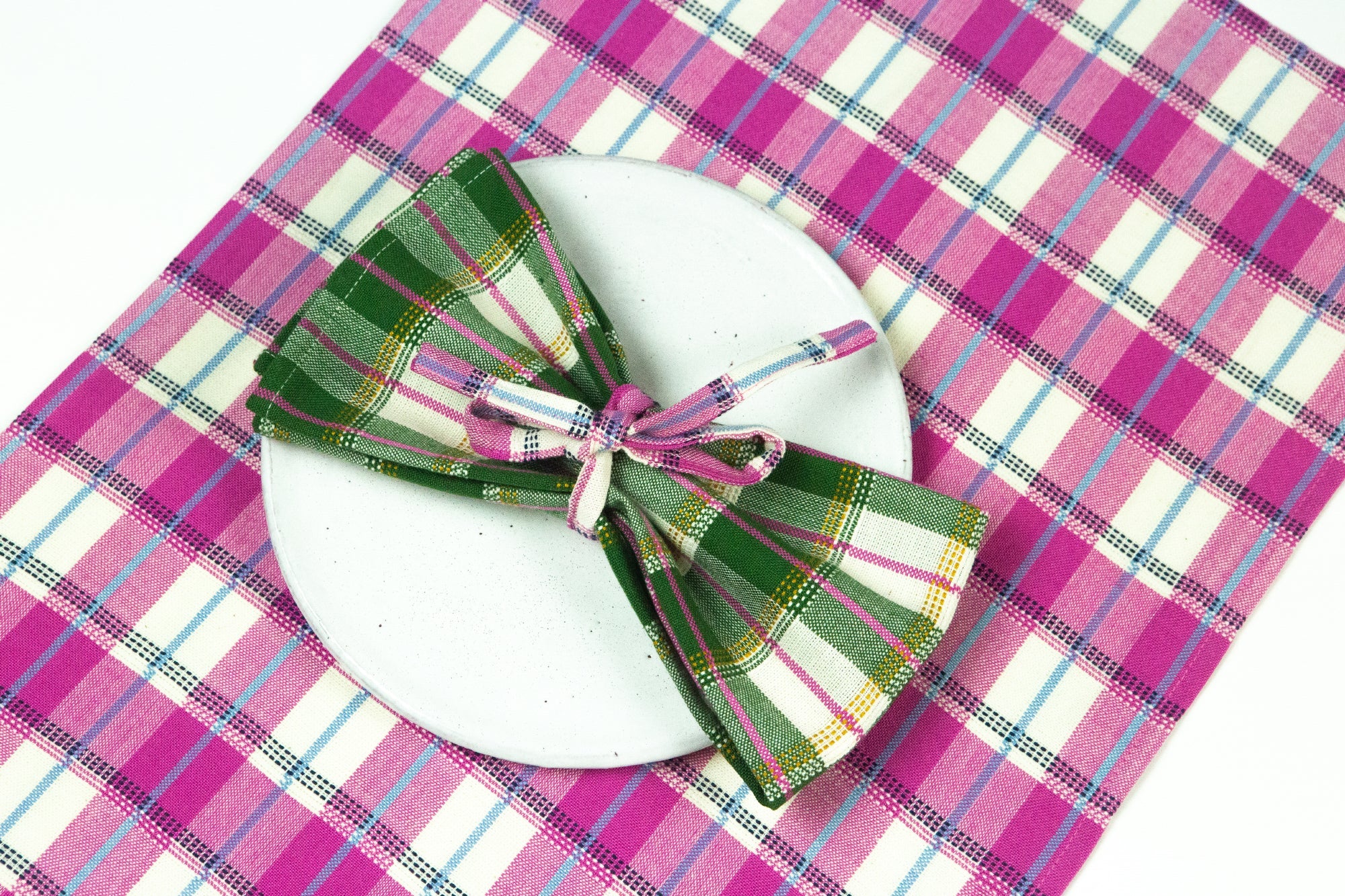 San Andres Gingham Placemat (Pink & Ivory)