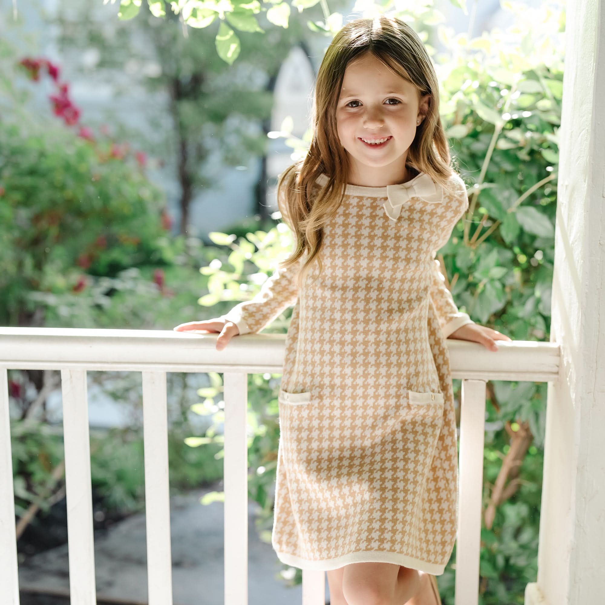 Bow Detail Sweater Dress (Tan)