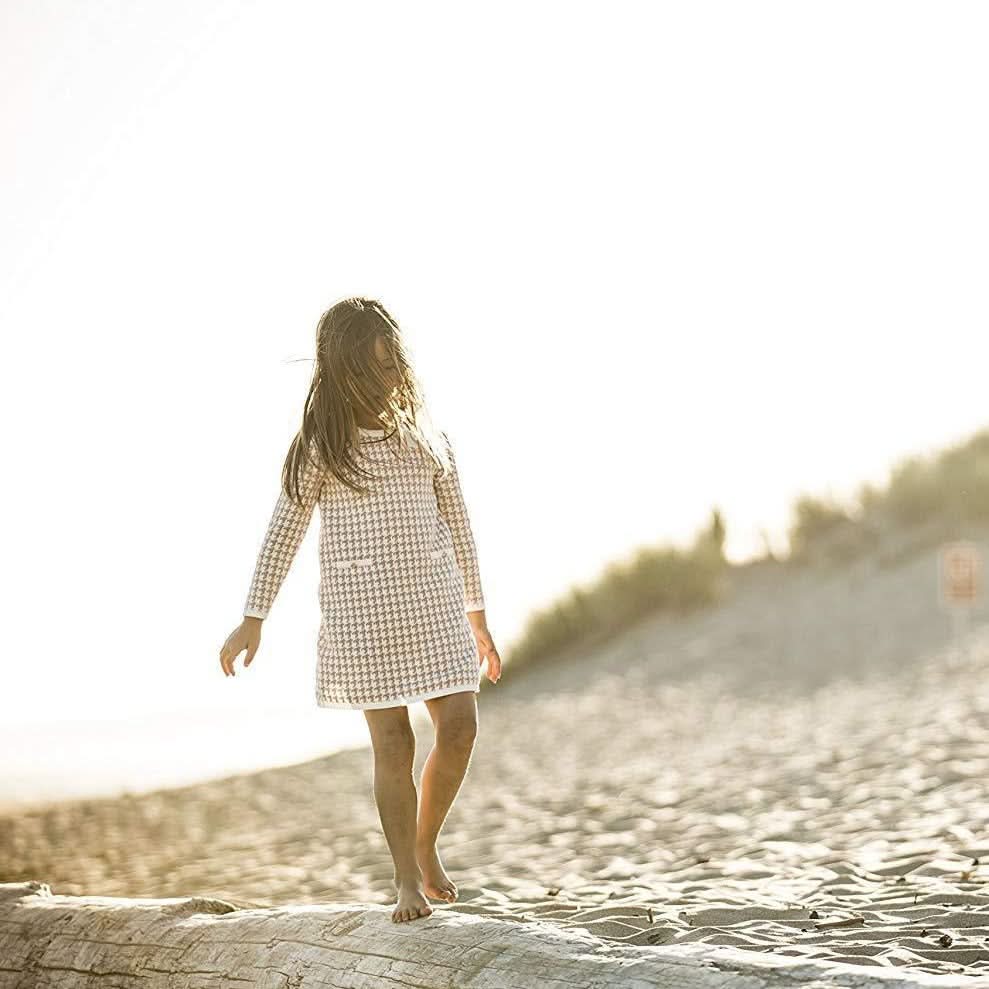 Bow Detail Sweater Dress (Tan)