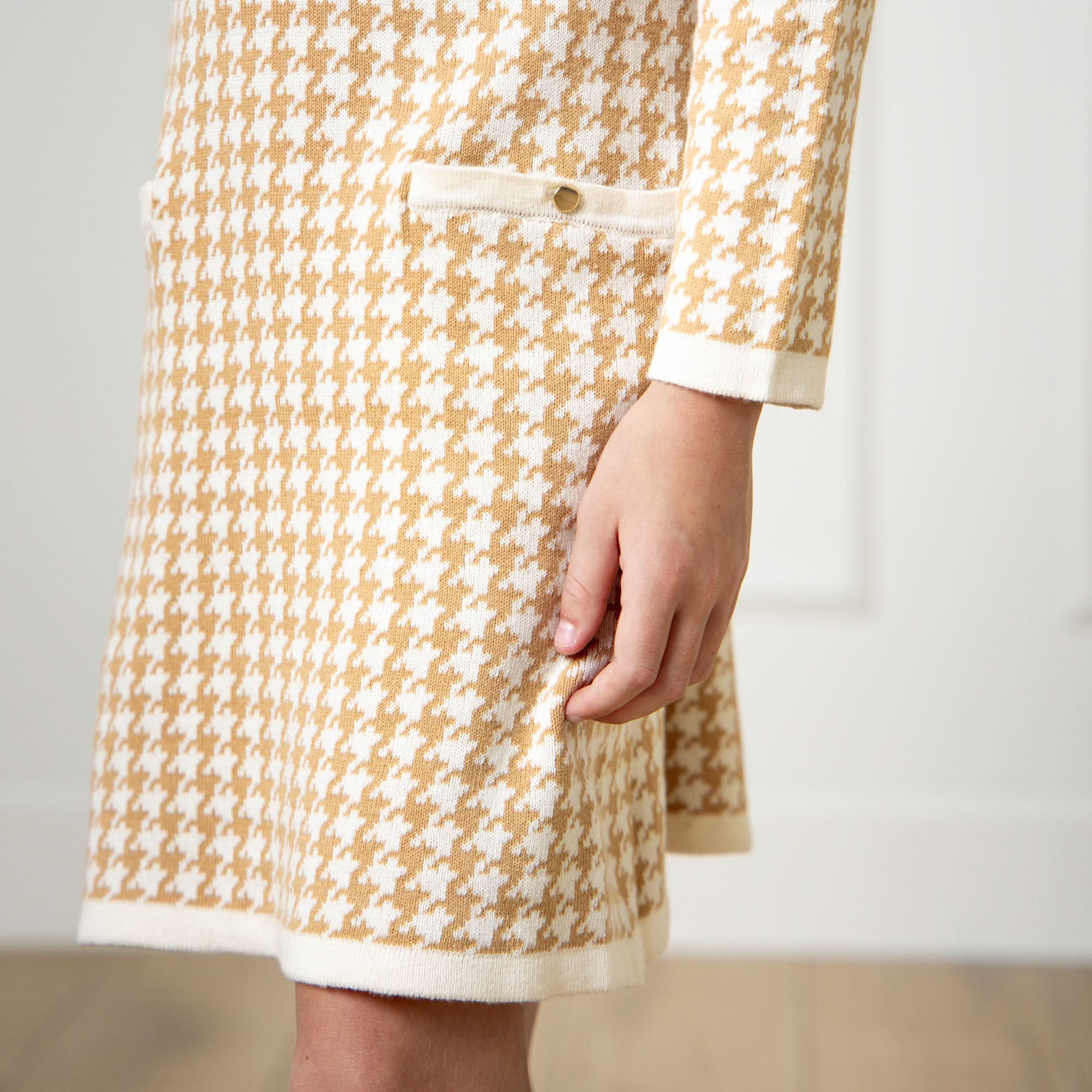 Bow Detail Sweater Dress (Tan)