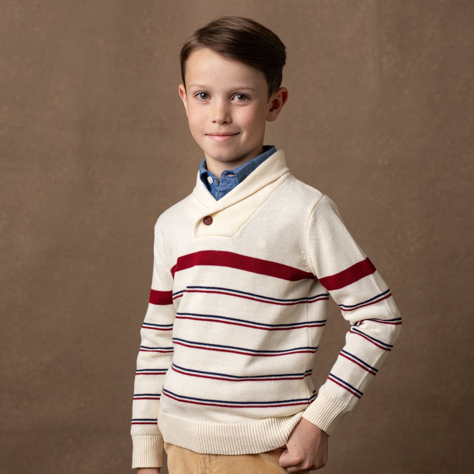 Shawl Collar Sweater (Ivory XXS-XL)