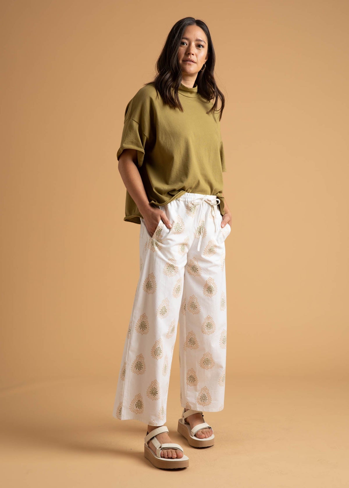 Shore Pant (Totem Paisley Baked Clay & Olive Oil)