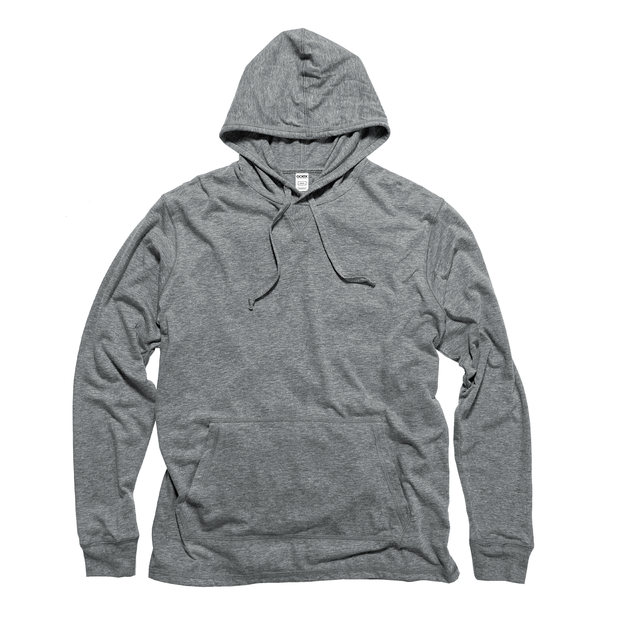 Unisex Eco-Triblend Long Sleeve Hooded Tee (Heather Grey)