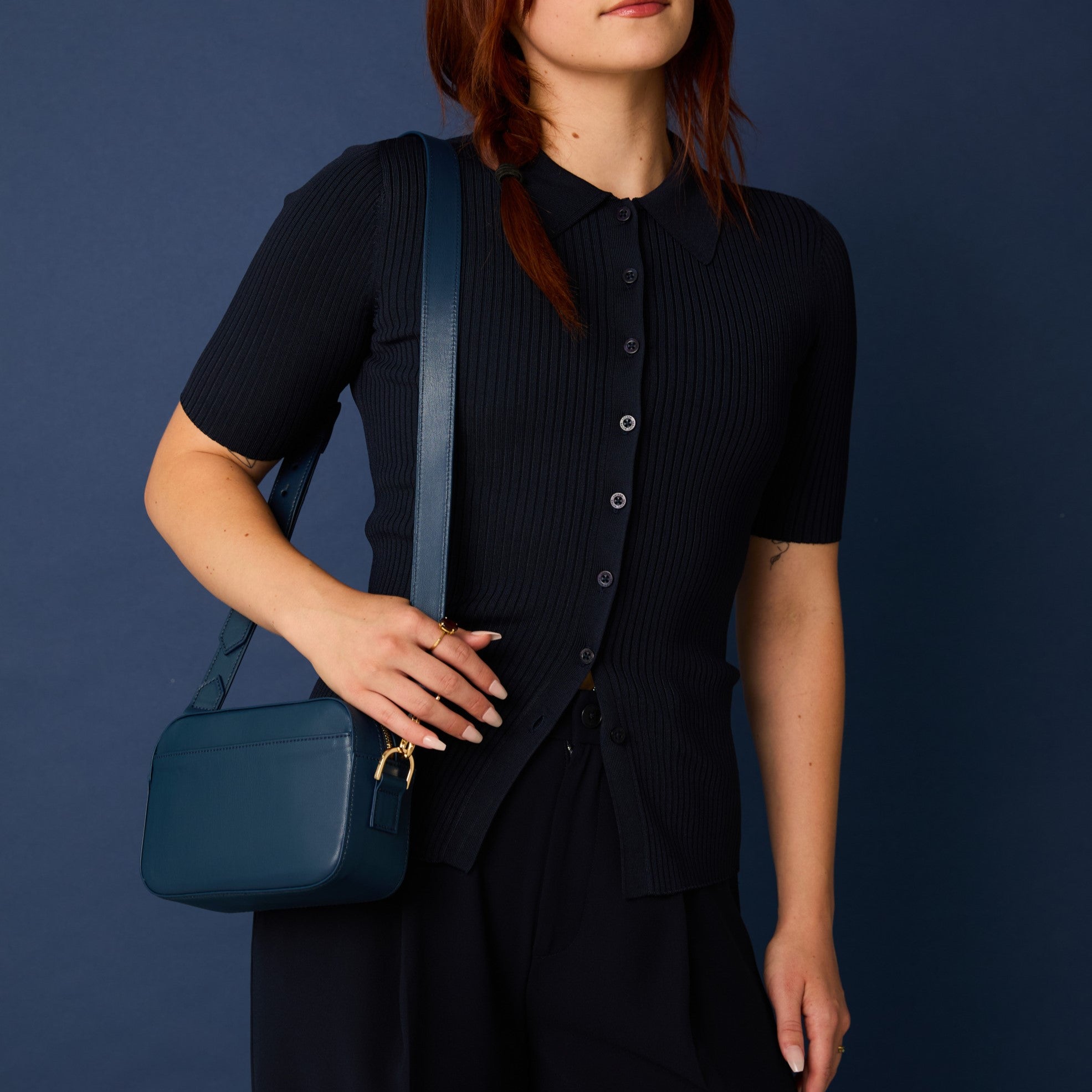 Gala Crossbody Camera Bag (Navy)