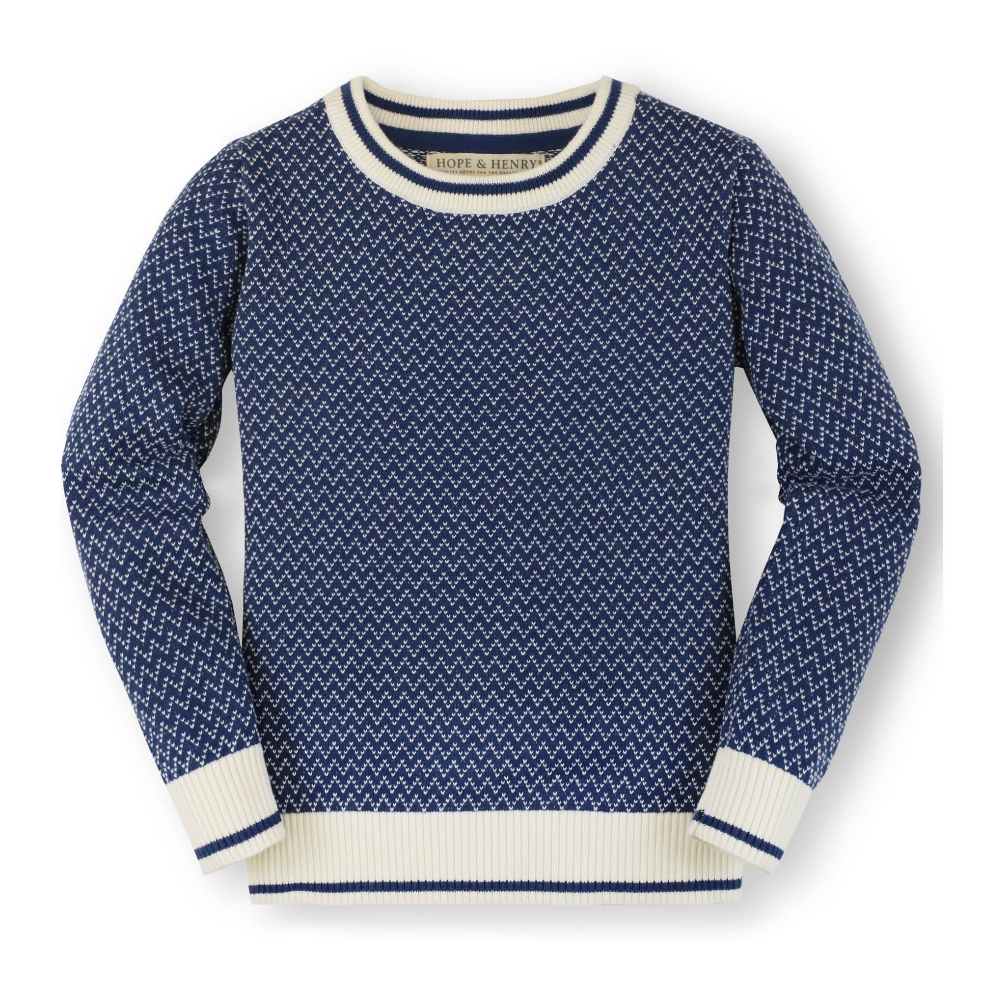 Crew Neck Pullover Sweater (Dark Blue)