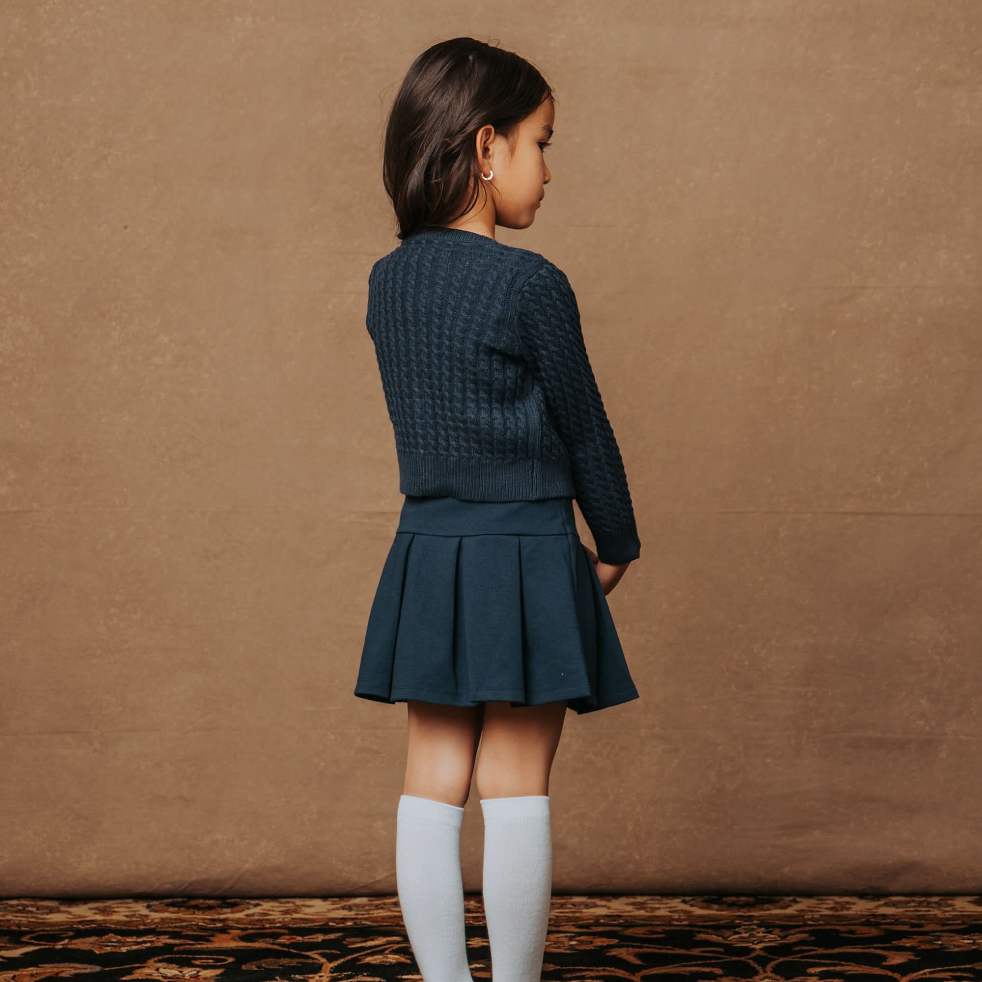 Classic Cable Cardigan (Navy 3M-24M)