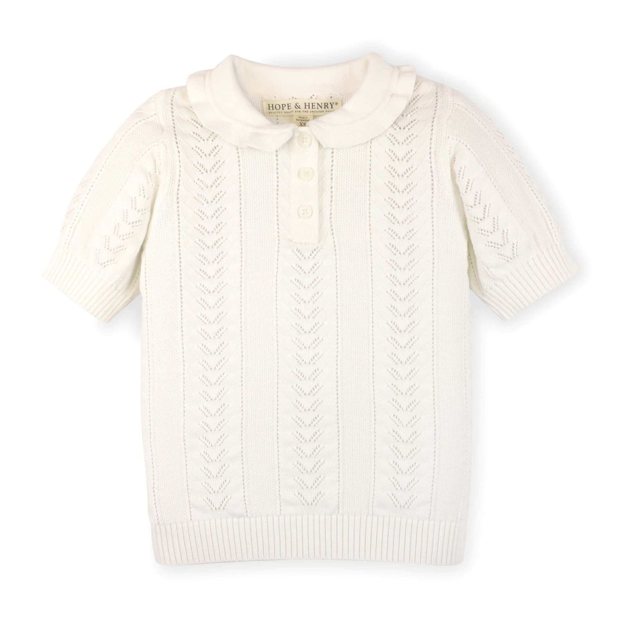 Peter Pan Collar Sweater Polo (Soft White)