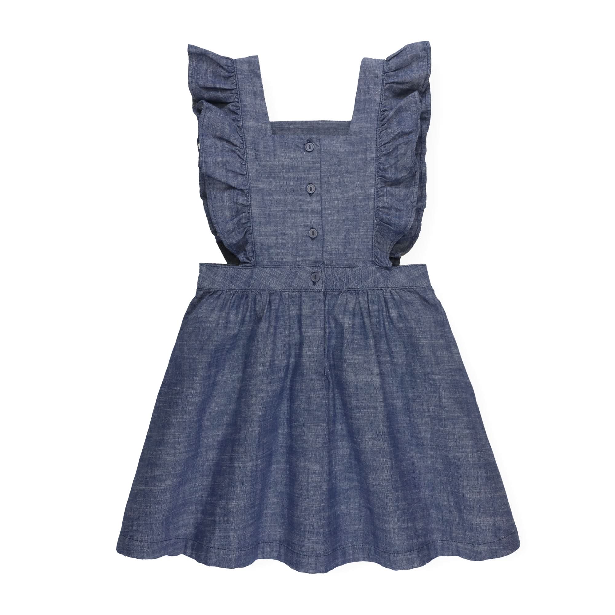 Chambray Ruffle Jumper (Blue)