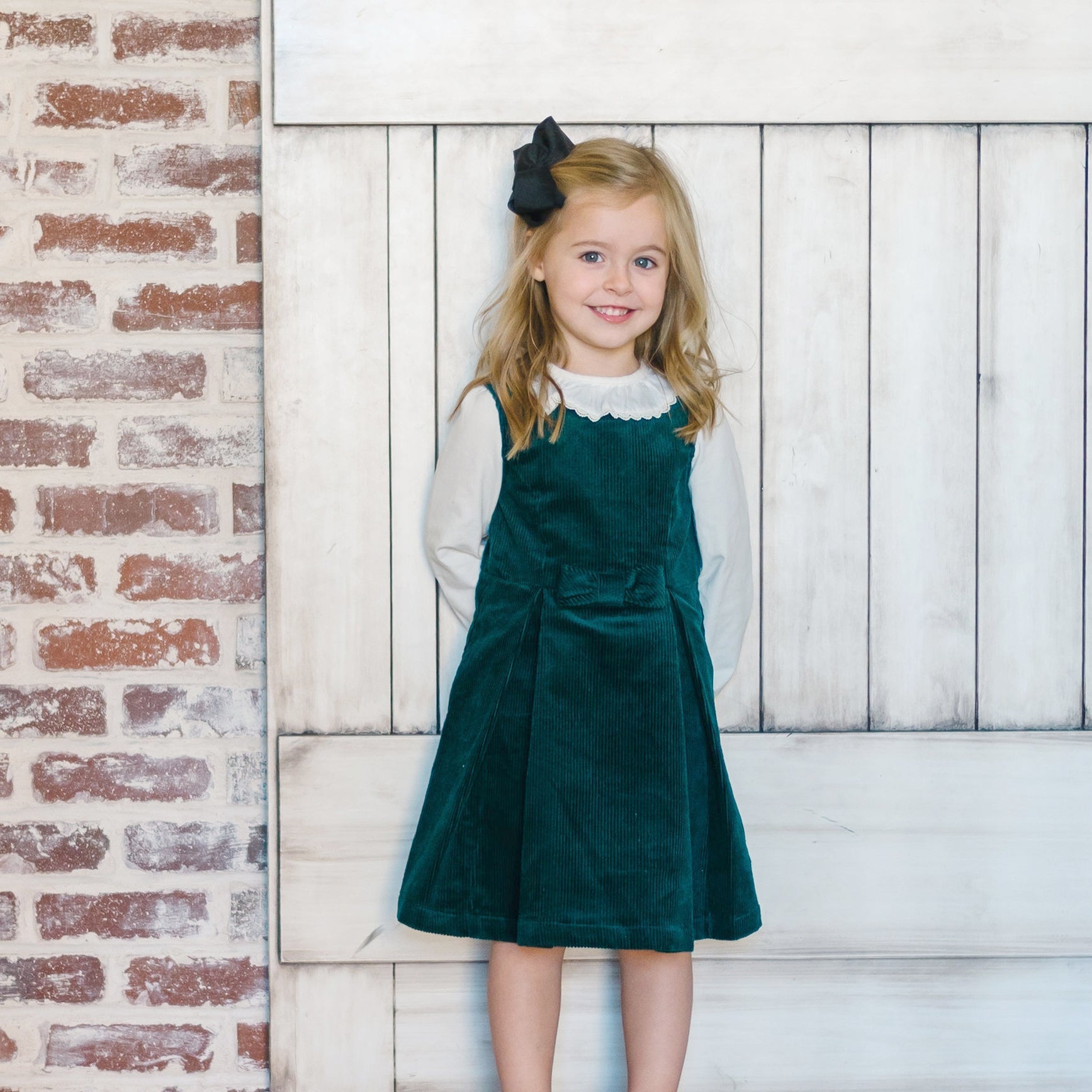 Bow Front Jumper (Deep Green 3M-24M)