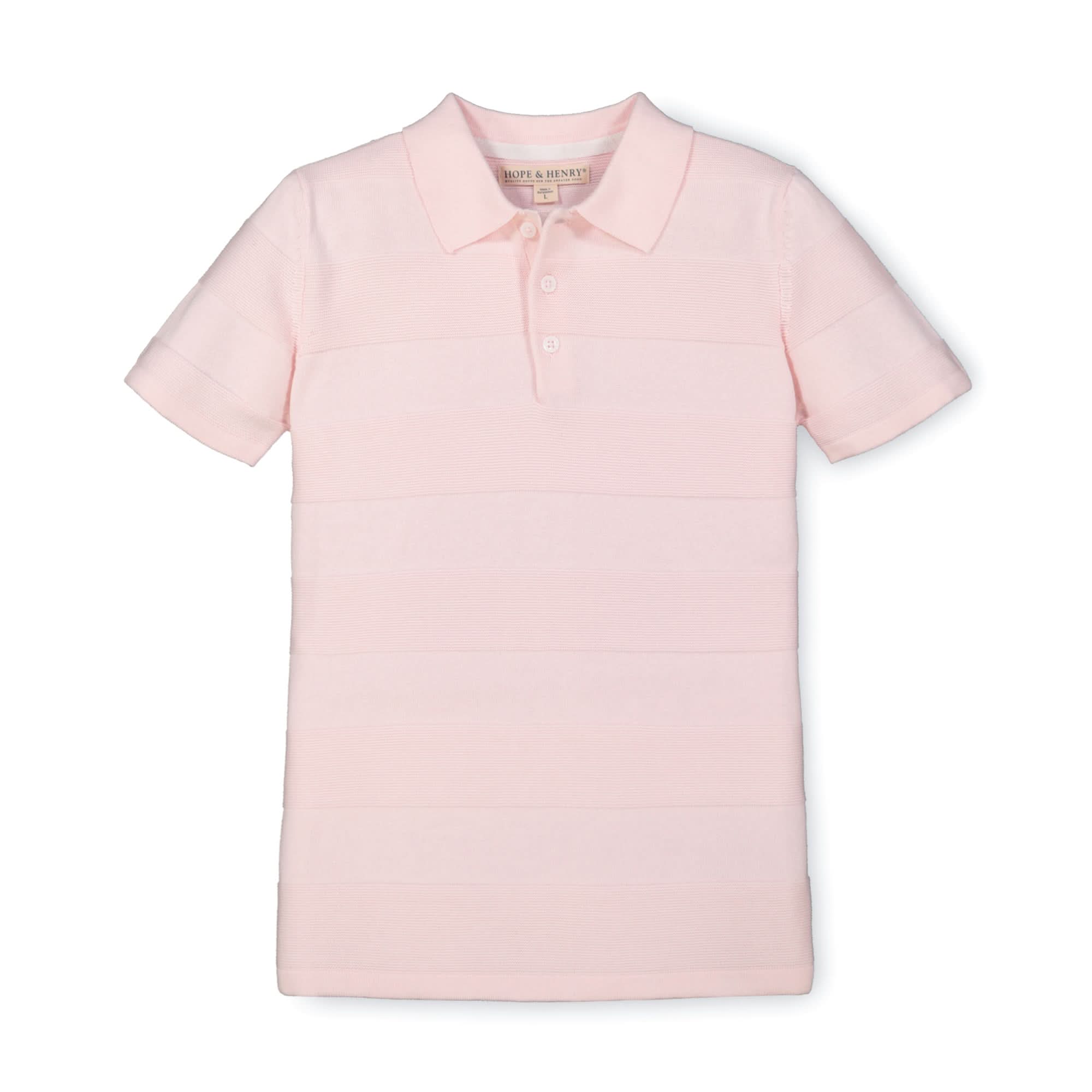 Short Sleeve Sweater Polo (Pale Pink)