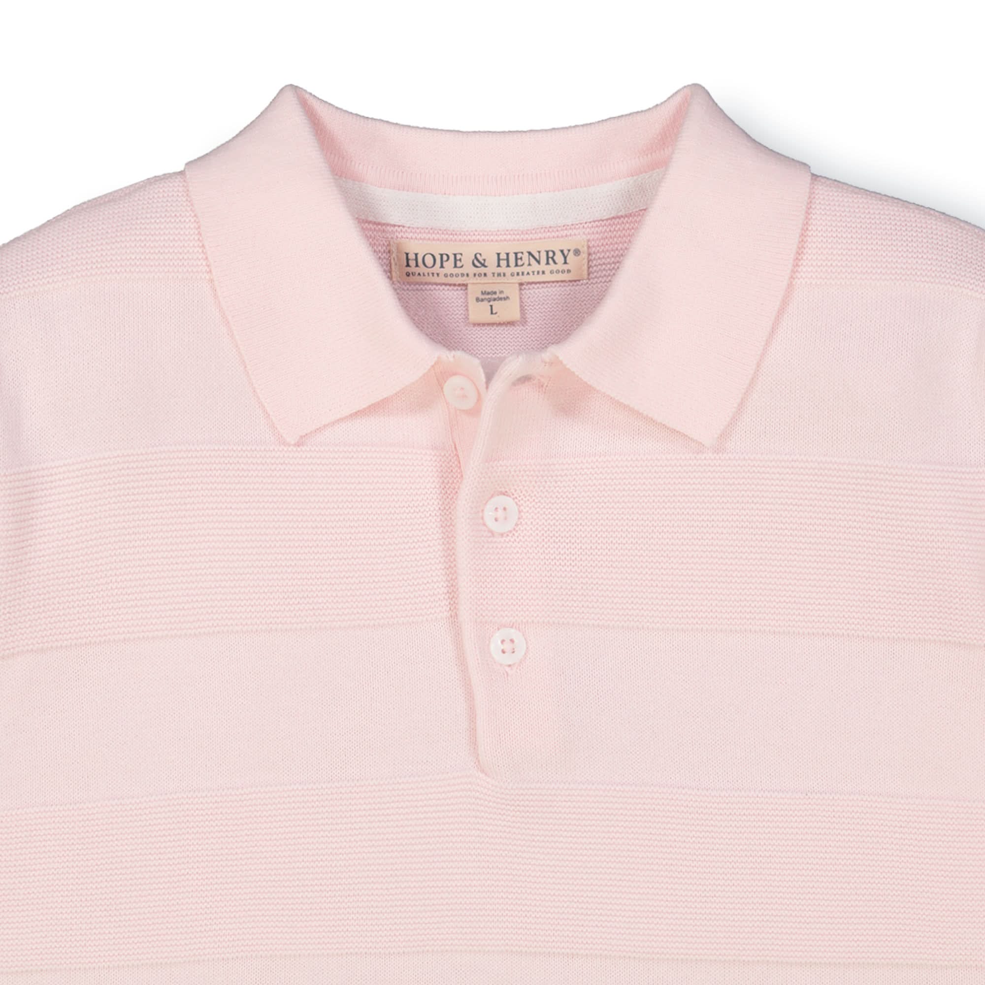 Short Sleeve Sweater Polo (Pale Pink)