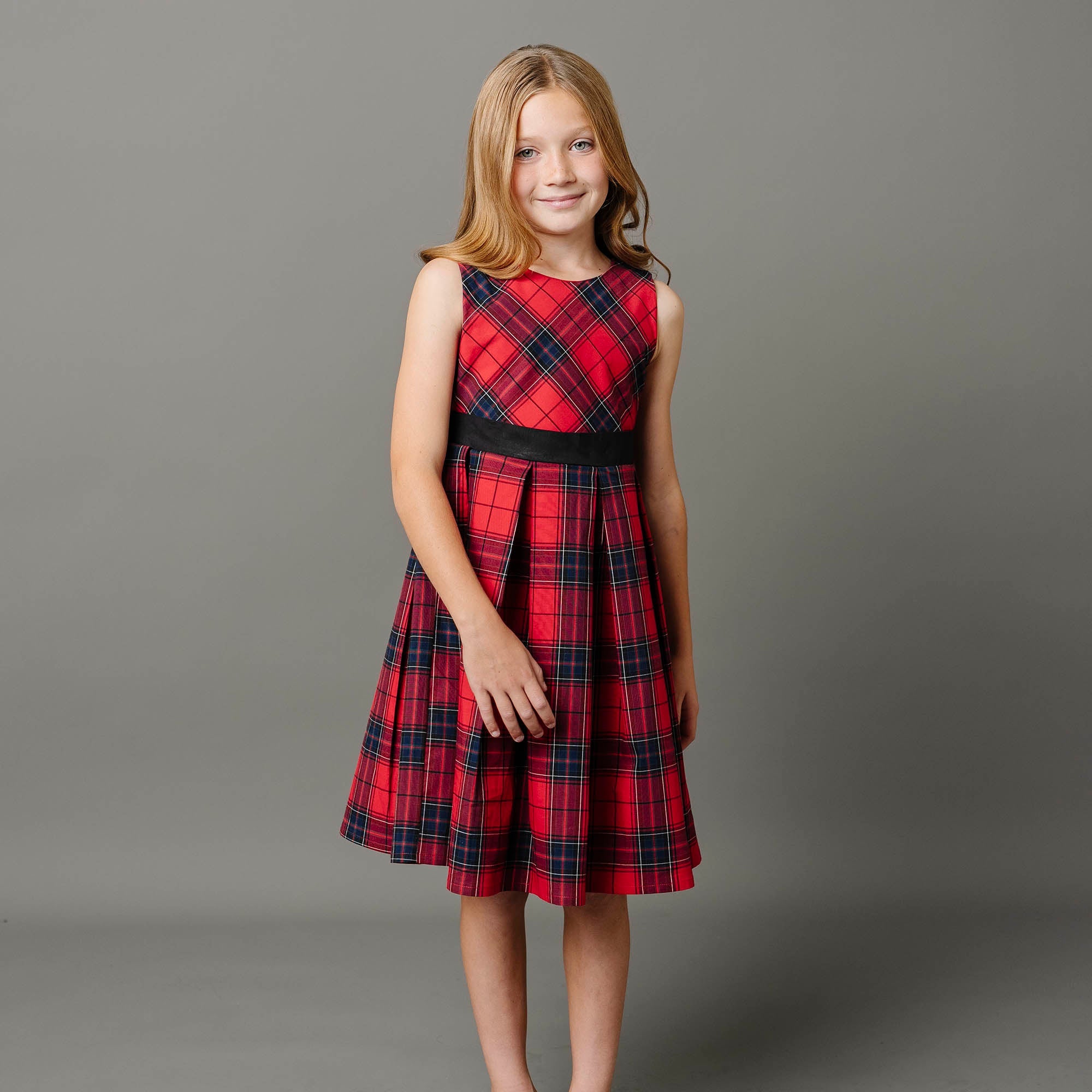 Pleated Party Dress (Red 3M-24M)