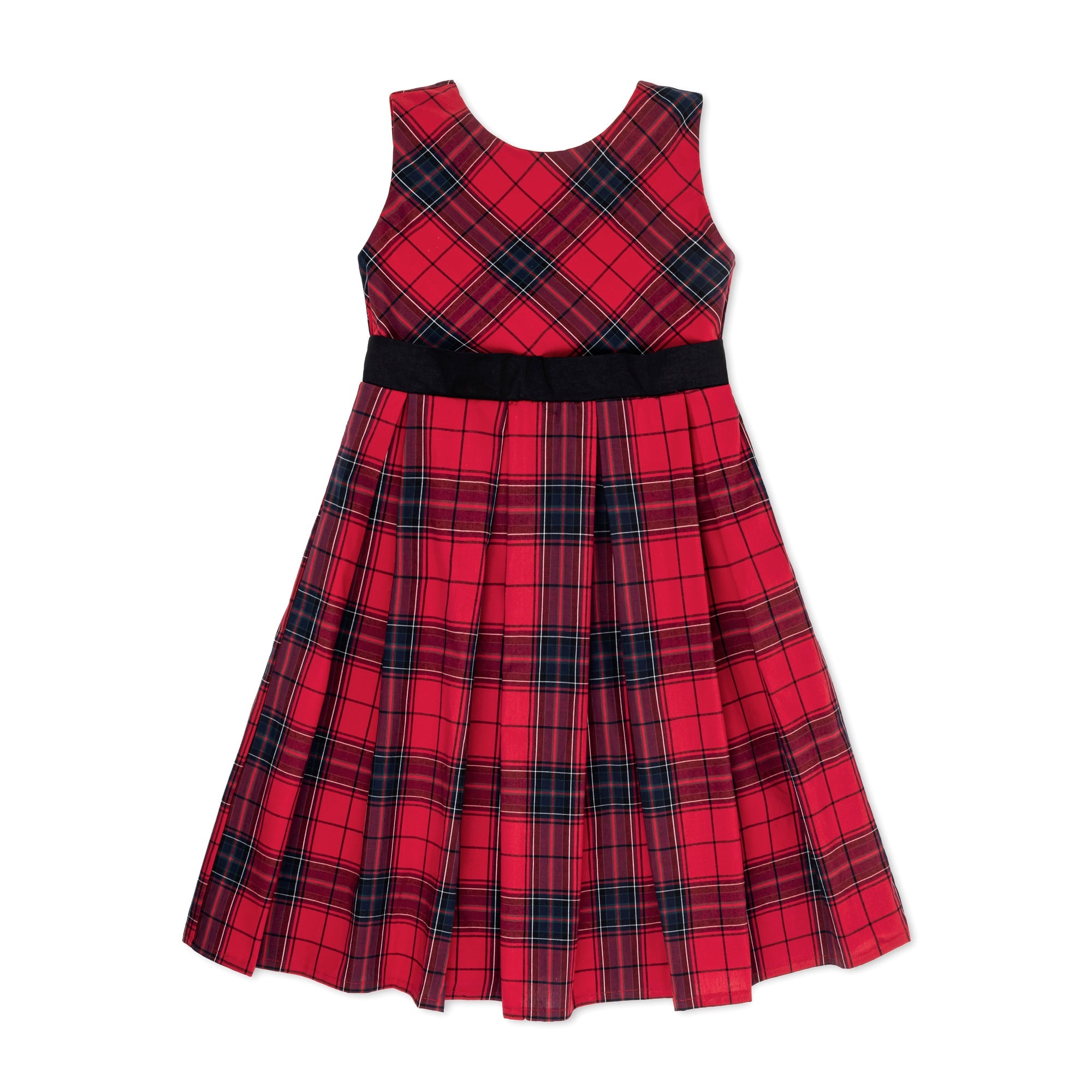 Pleated Party Dress (Red 2T-12)