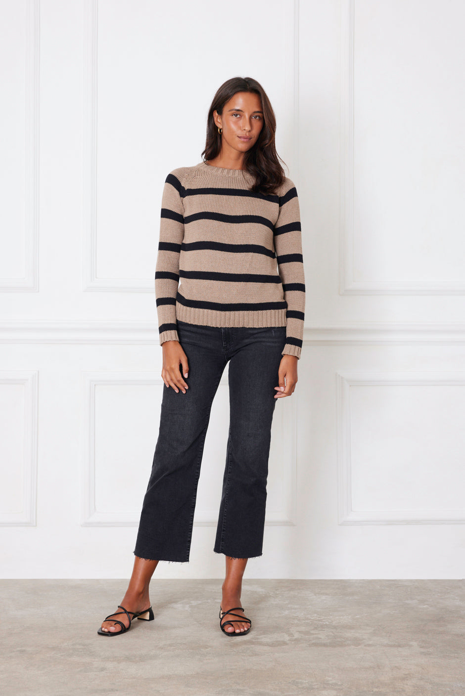 Stripe Sloane Crewneck (Mocha)