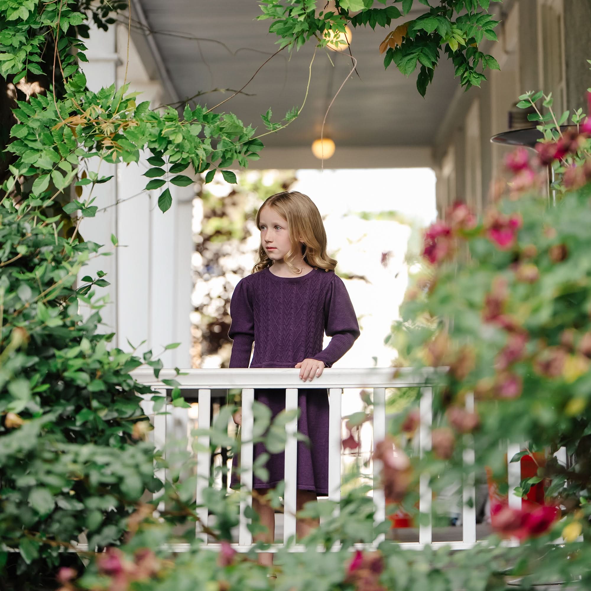 Cable Bodice Sweater Dress (Plum 3M-24M)