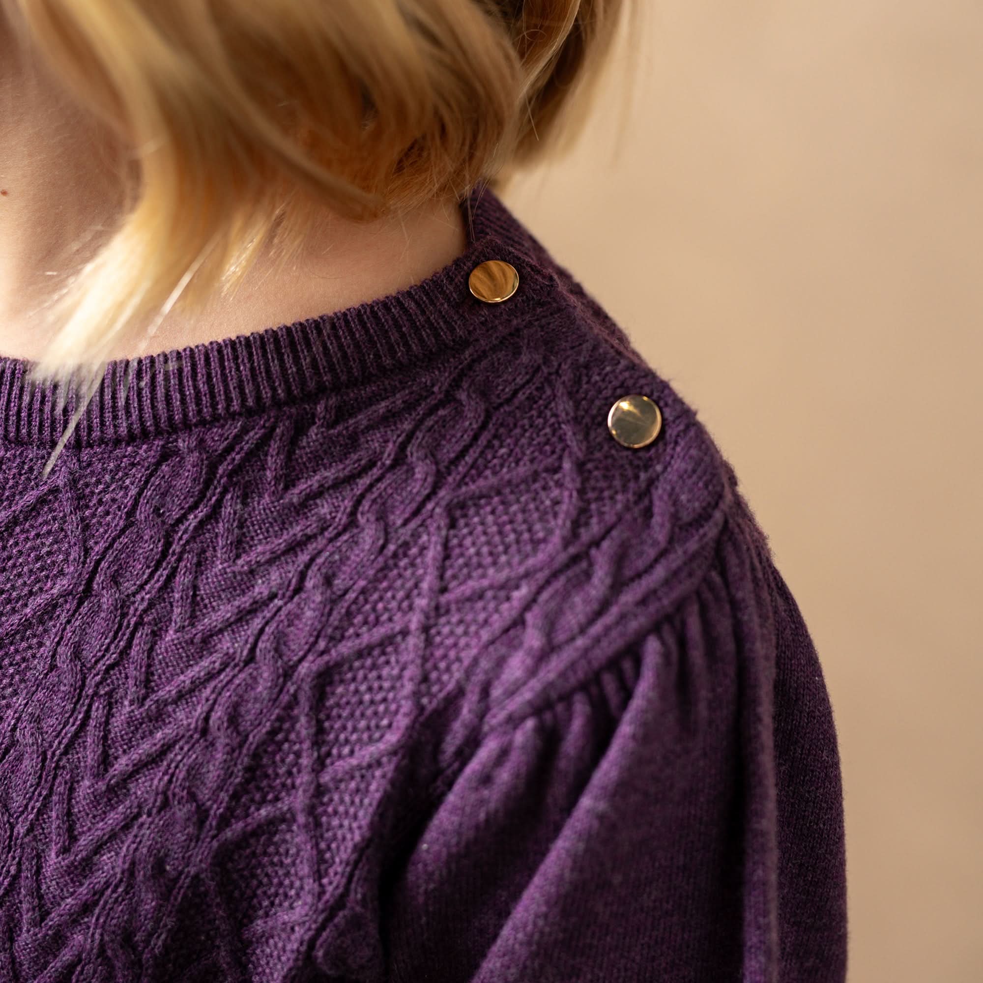 Cable Bodice Sweater Dress (Plum 2T-12)