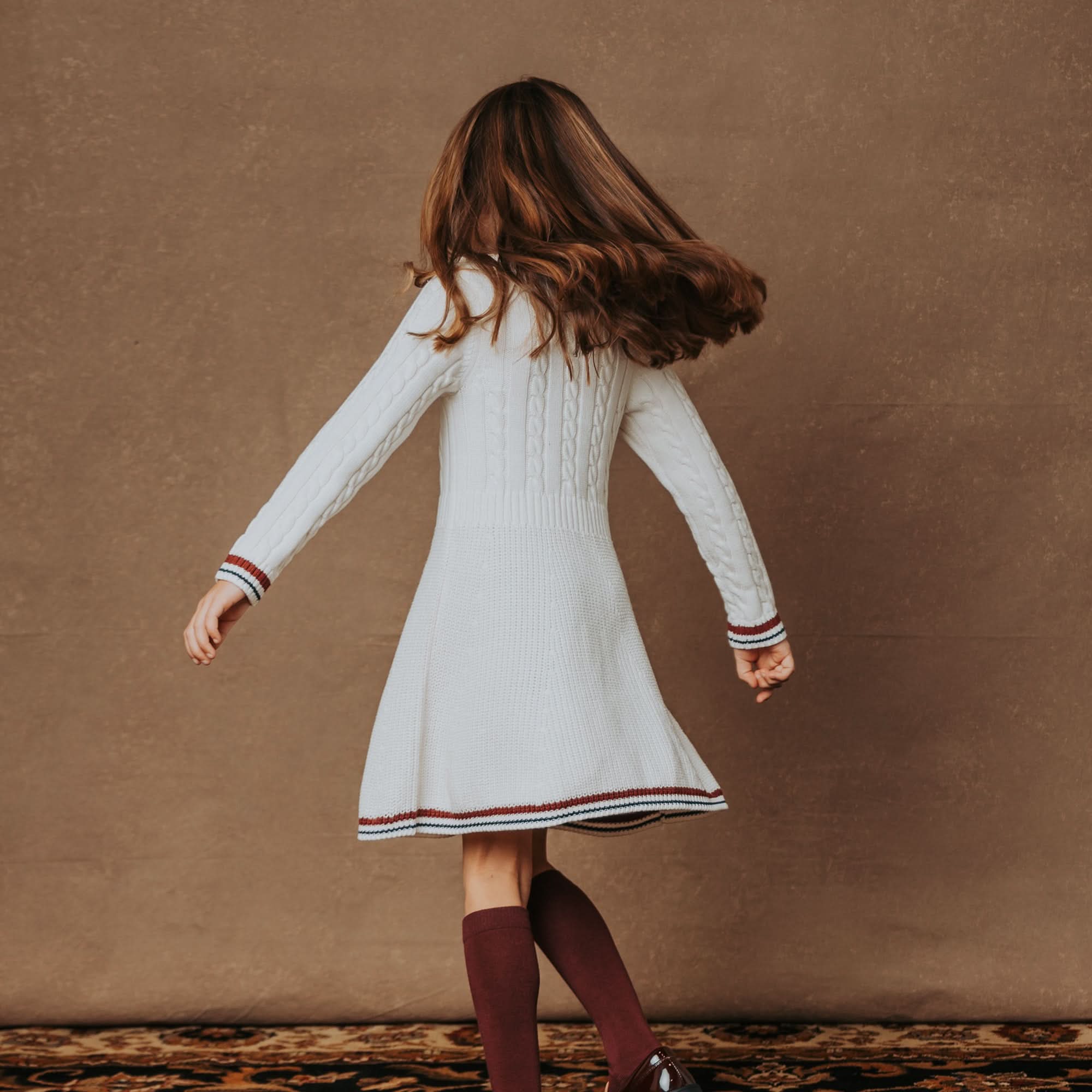 Schoolgirl Sweater Dress (Soft White)