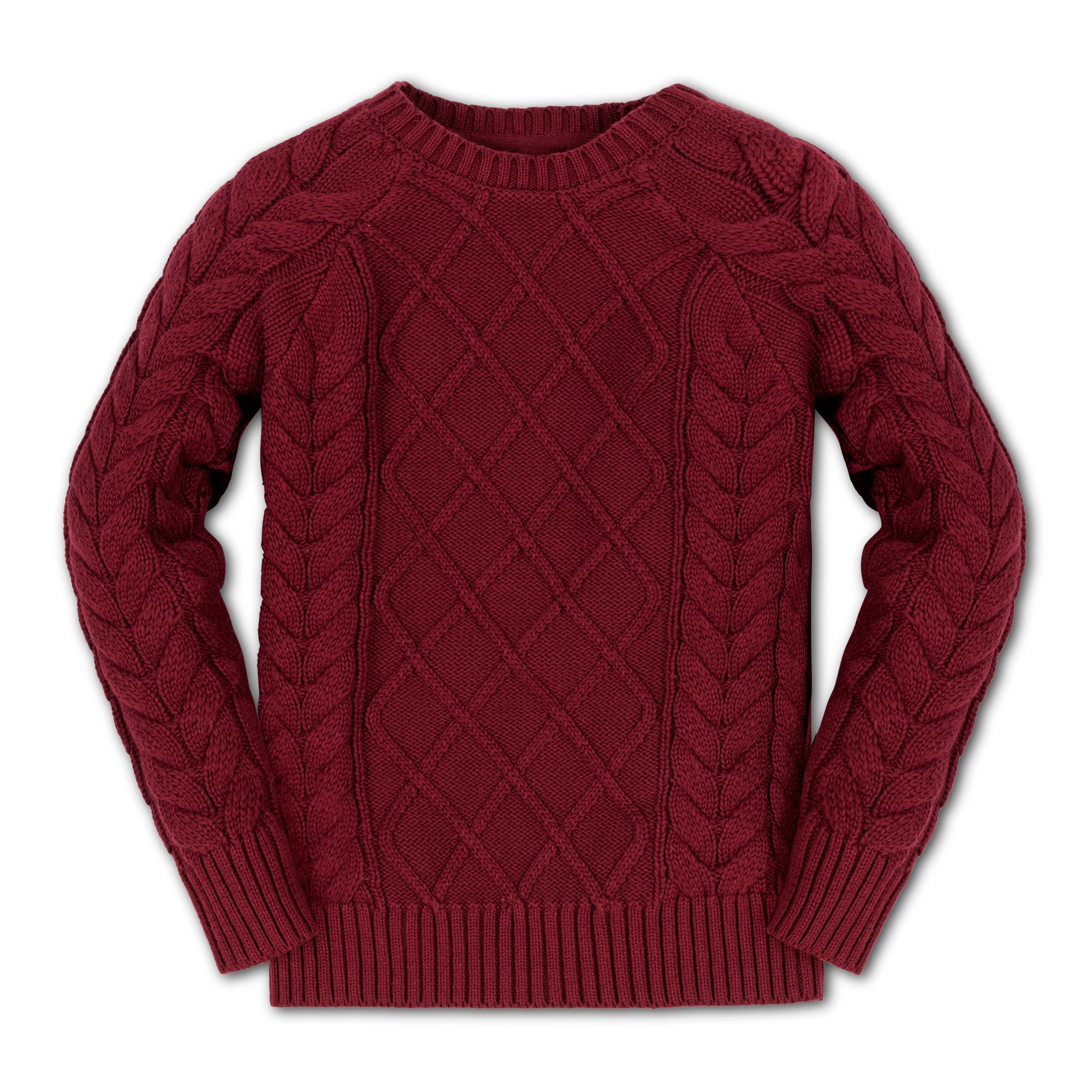 Raglan Fisherman Sweater (Oxblood)