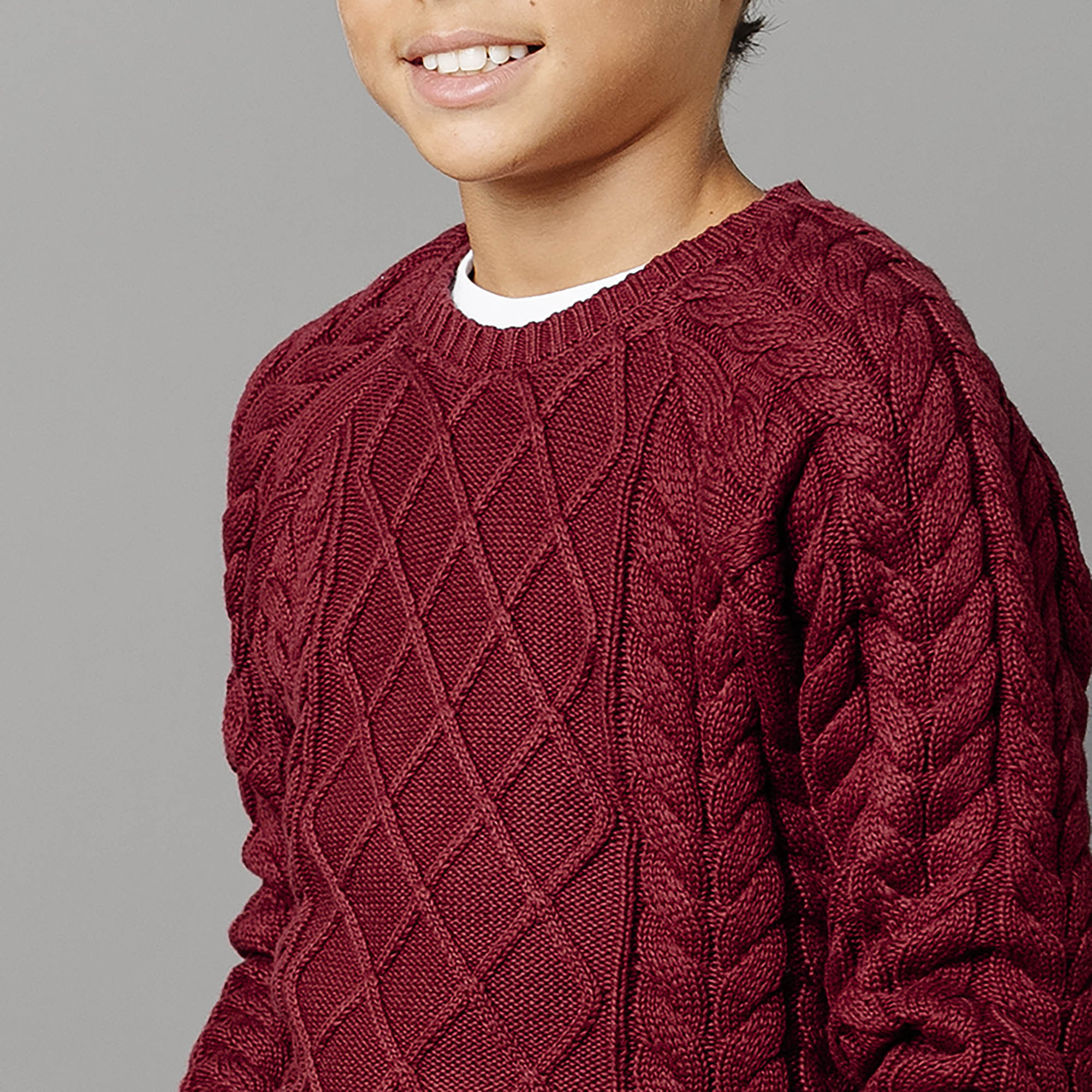 Raglan Fisherman Sweater (Oxblood)