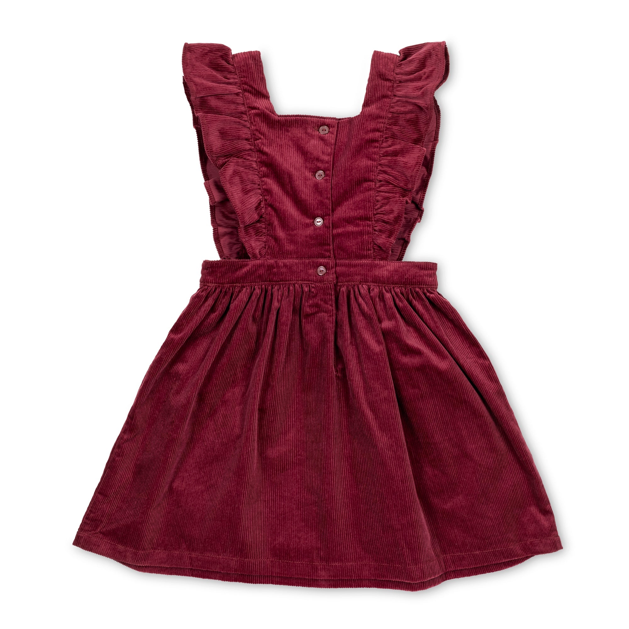 Corduroy Ruffle Jumper (Oxblood)