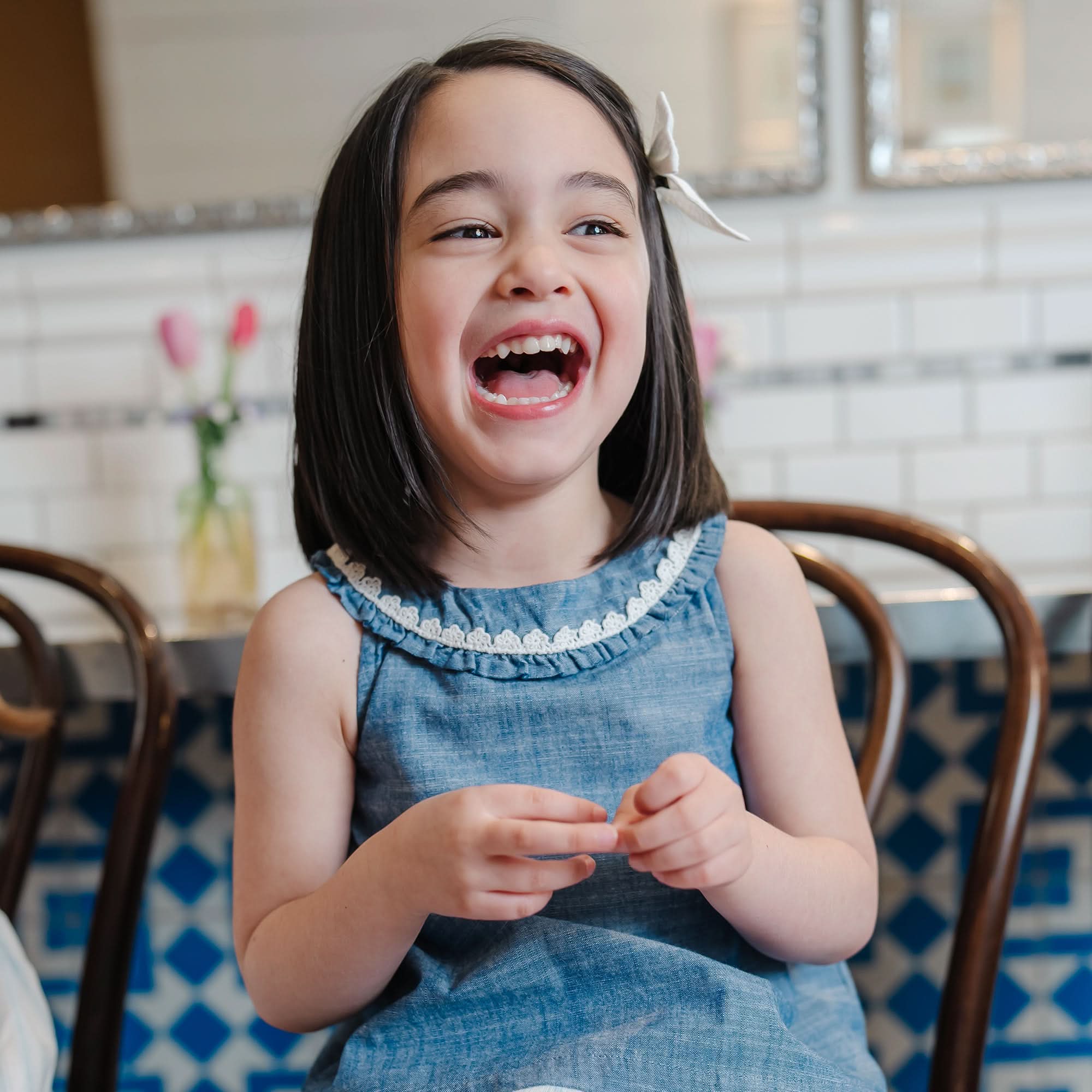 Ruffle Collar Chambray Top (3M-24M)