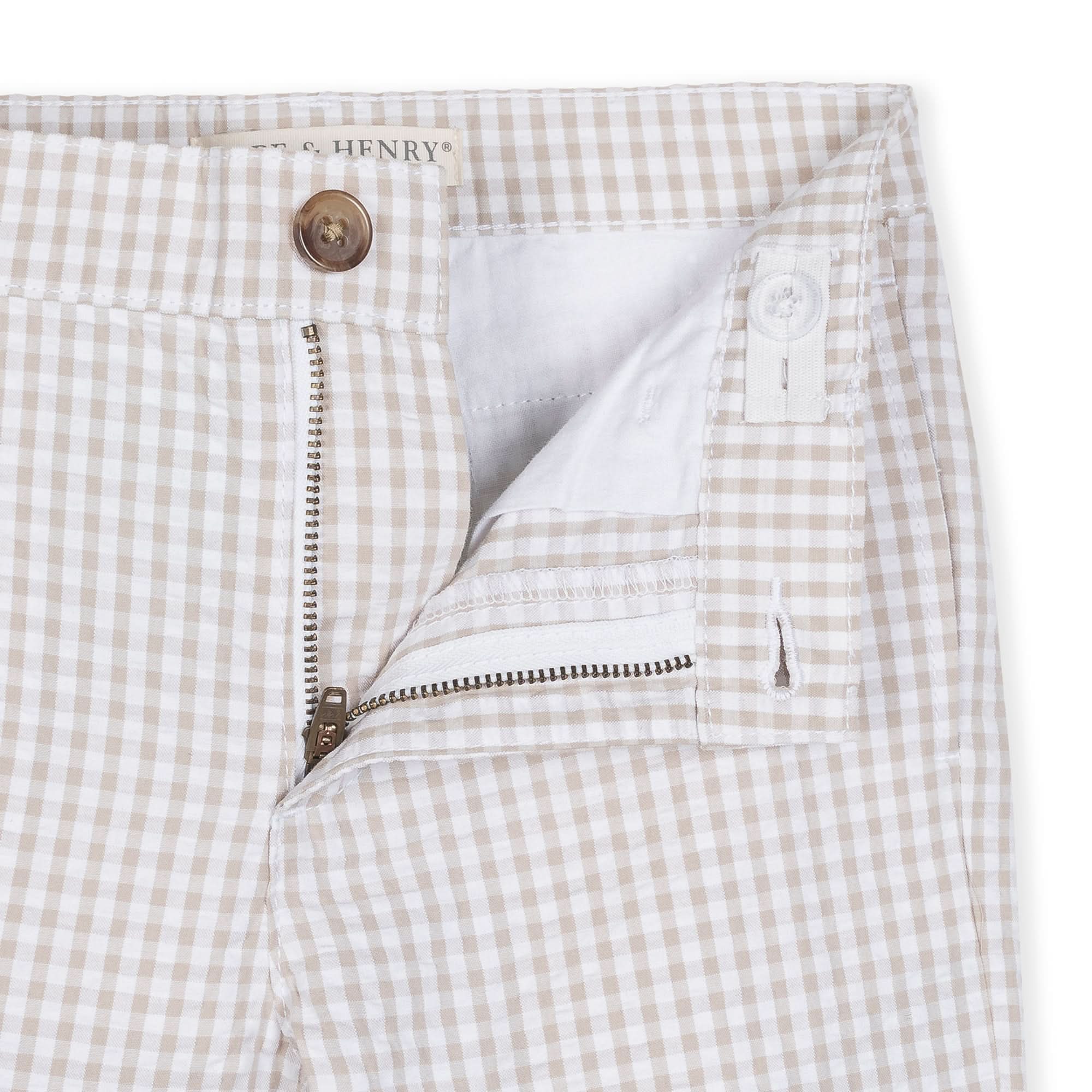 Seersucker Suit Pant (Taupe Gingham 2T-12)