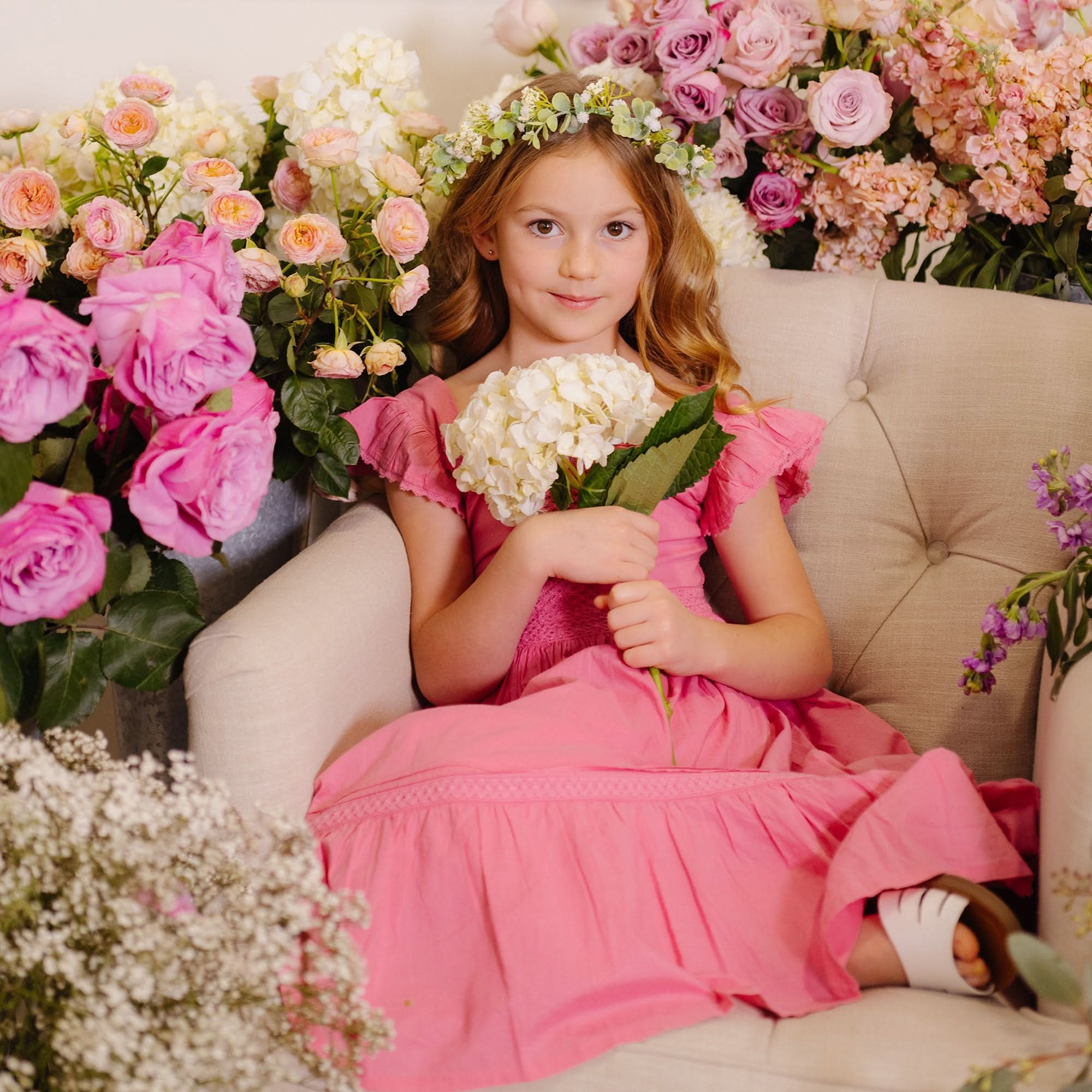 Flutter Sleeve Maxi Dress (Deep Rose)