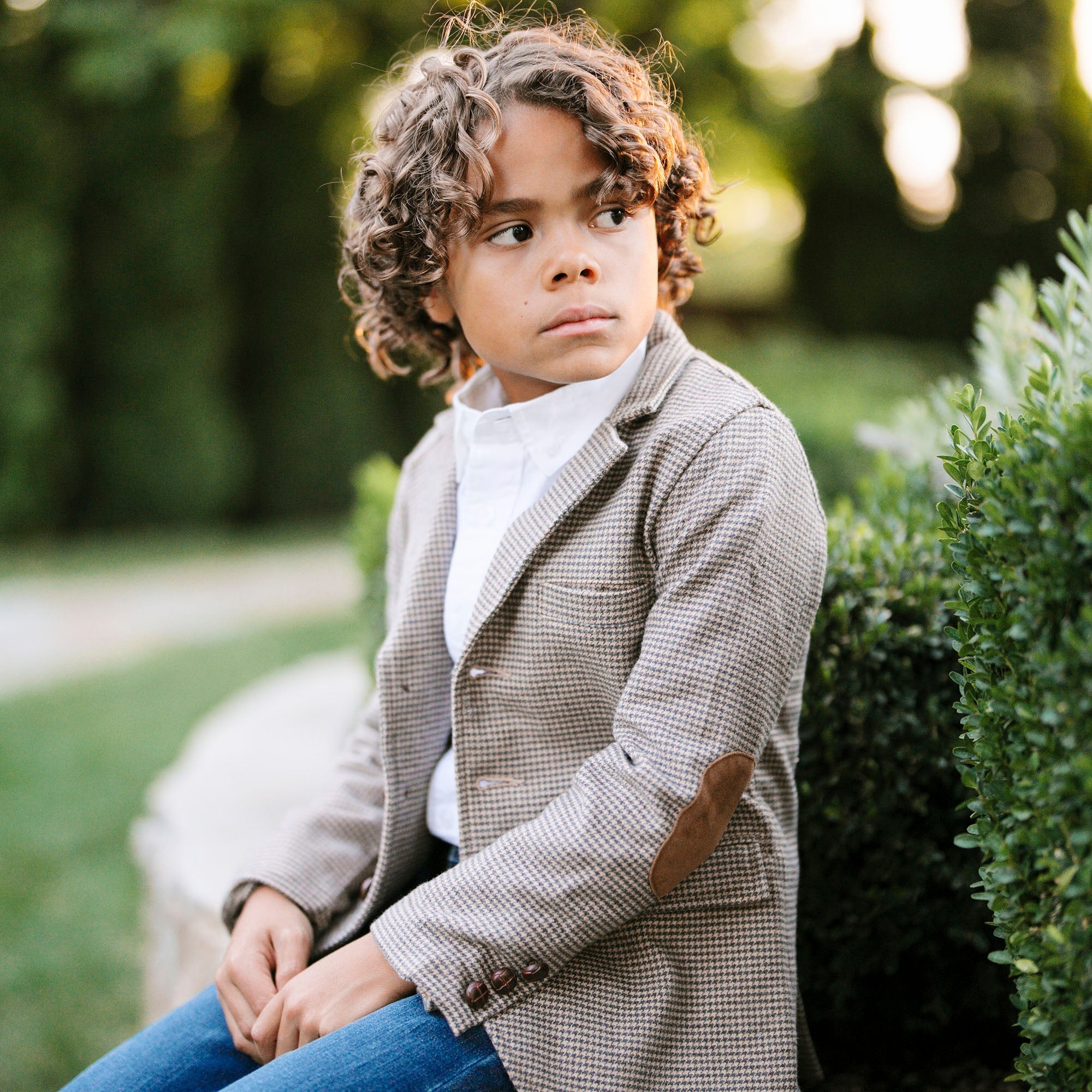 Brushed Cotton Suit Jacket (Camel)