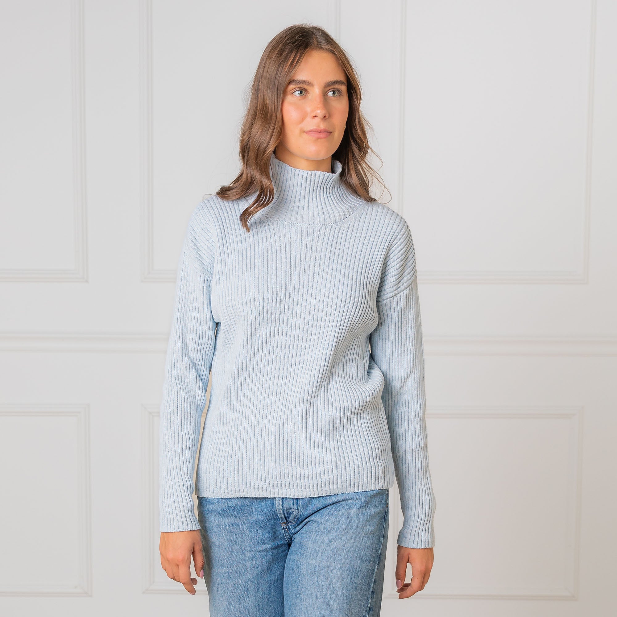 Funnel Neck Sweater (Light Blue)