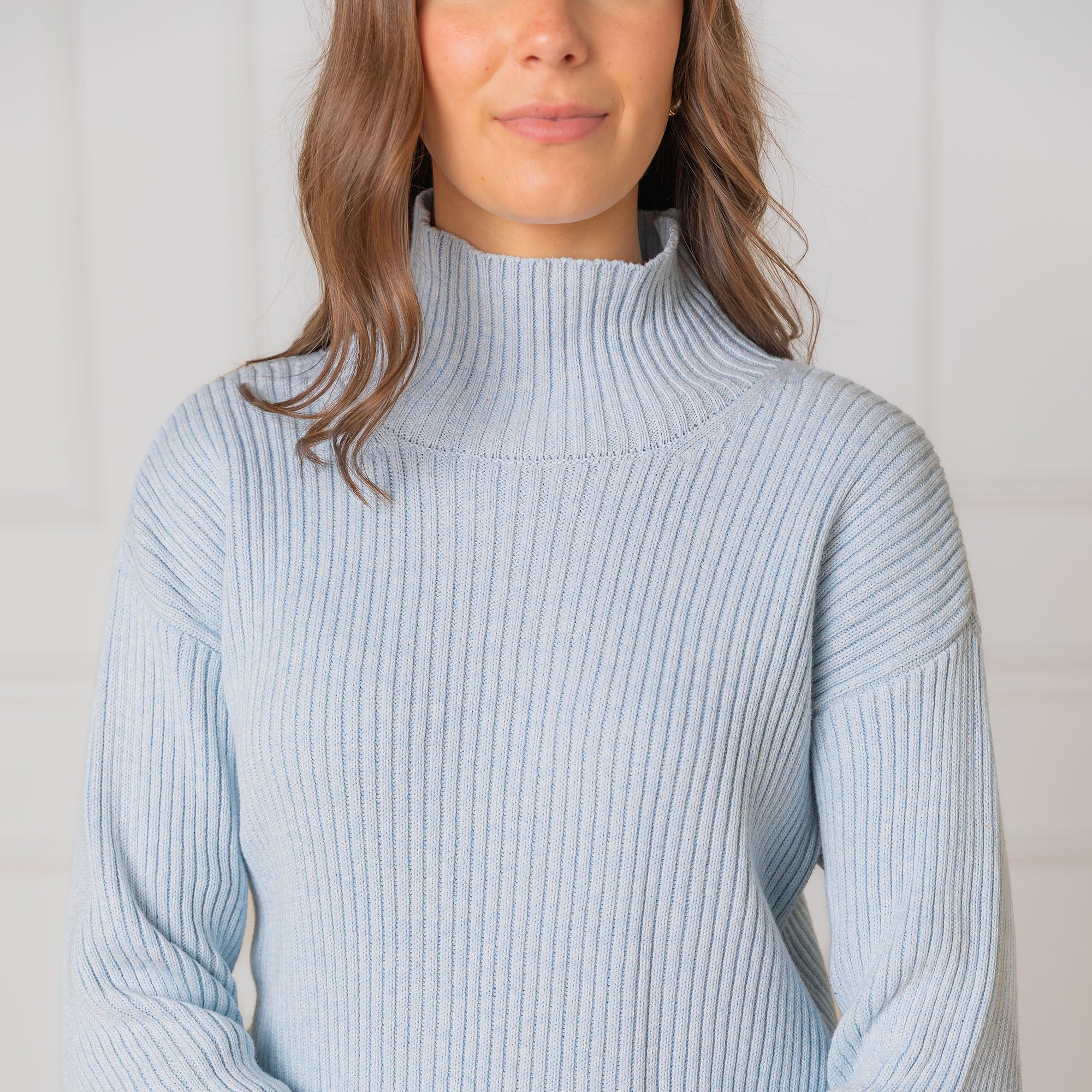 Funnel Neck Sweater (Light Blue)