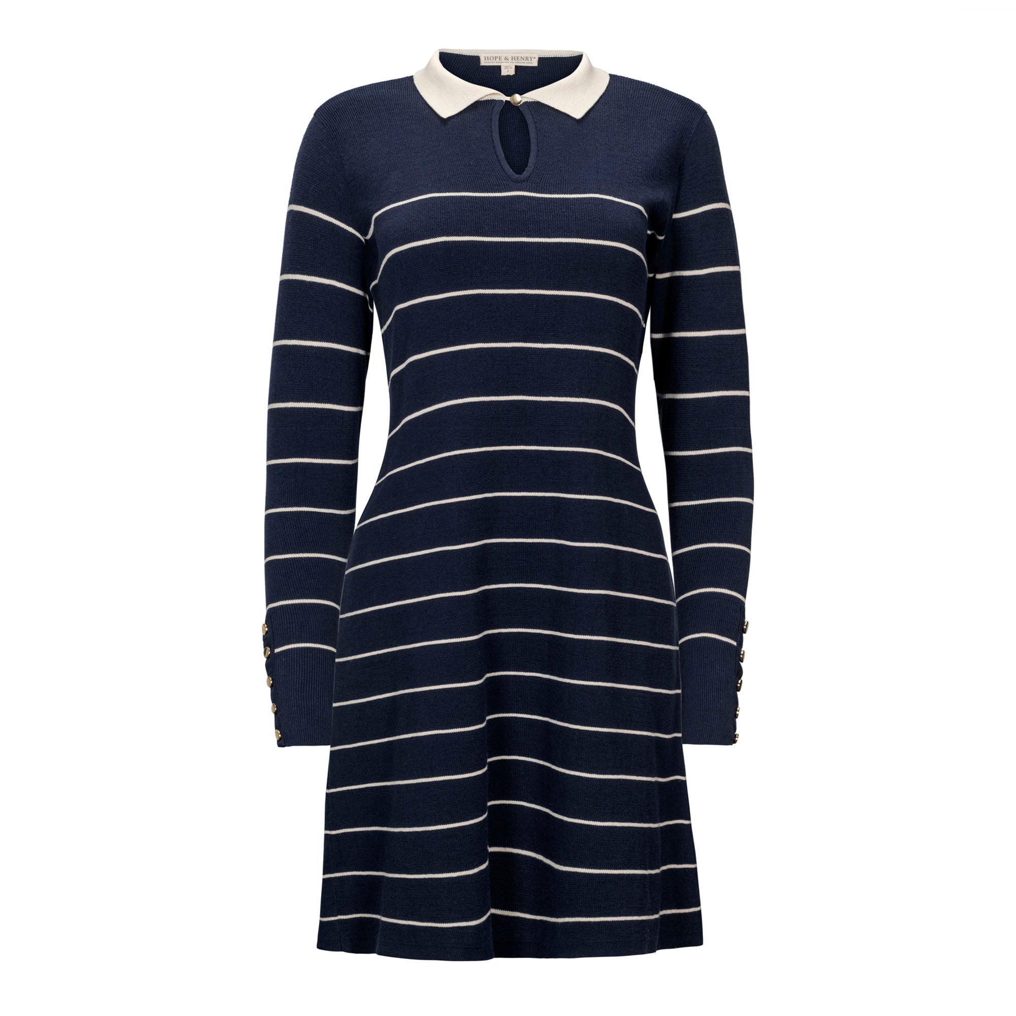 Collared Sweater Dress (Navy)