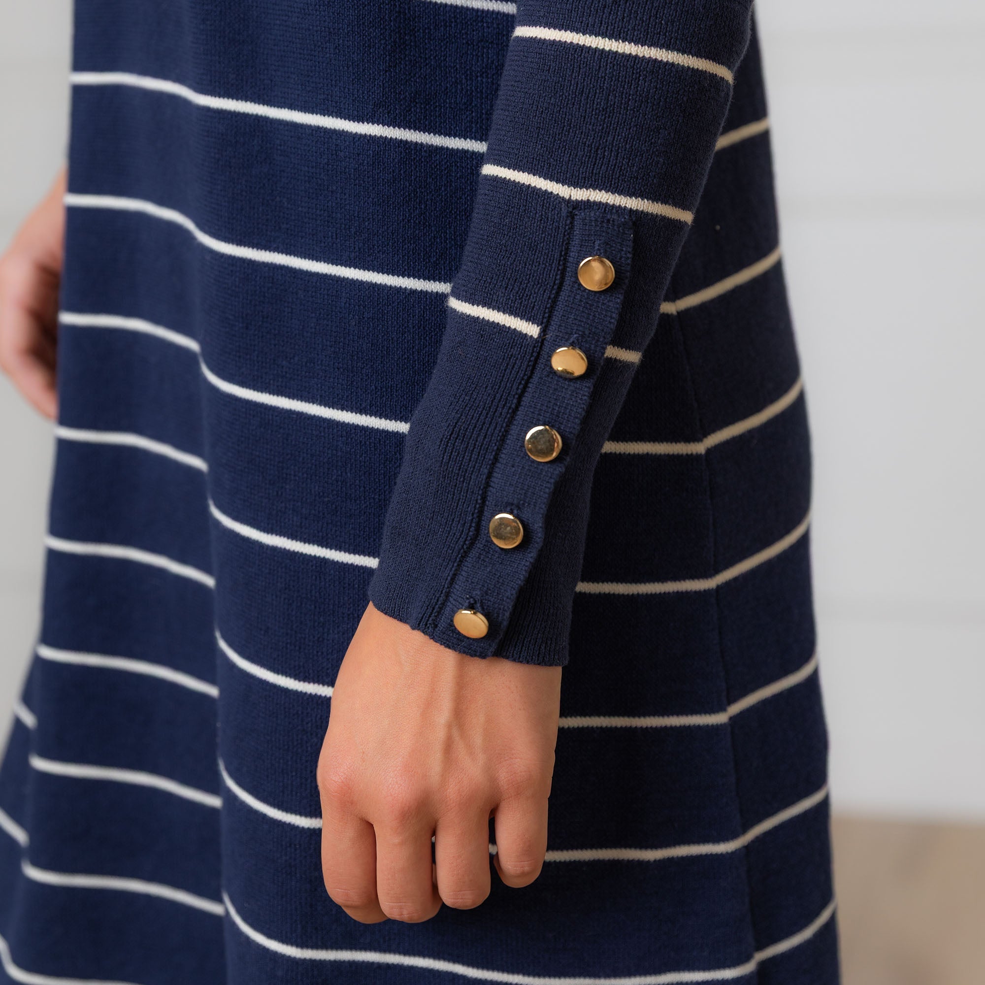 Collared Sweater Dress (Navy)