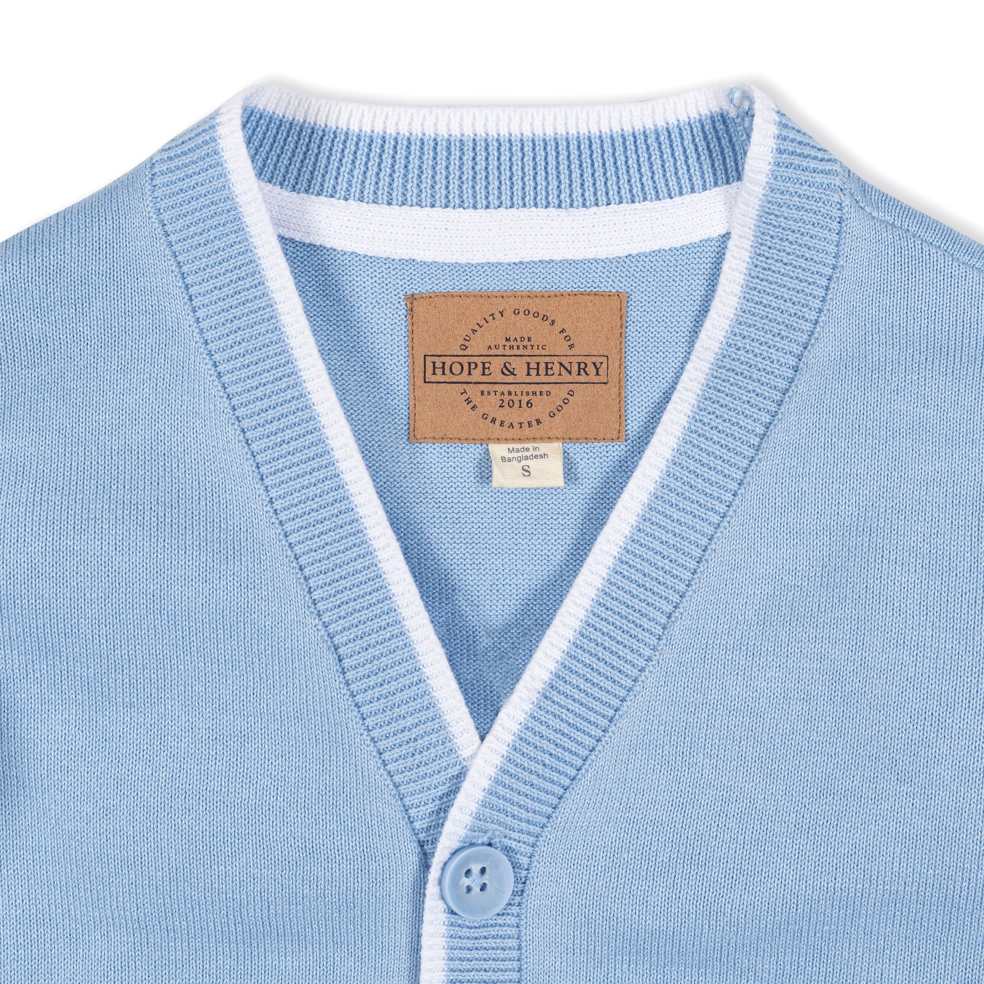 Tipped Cardigan (Blue)