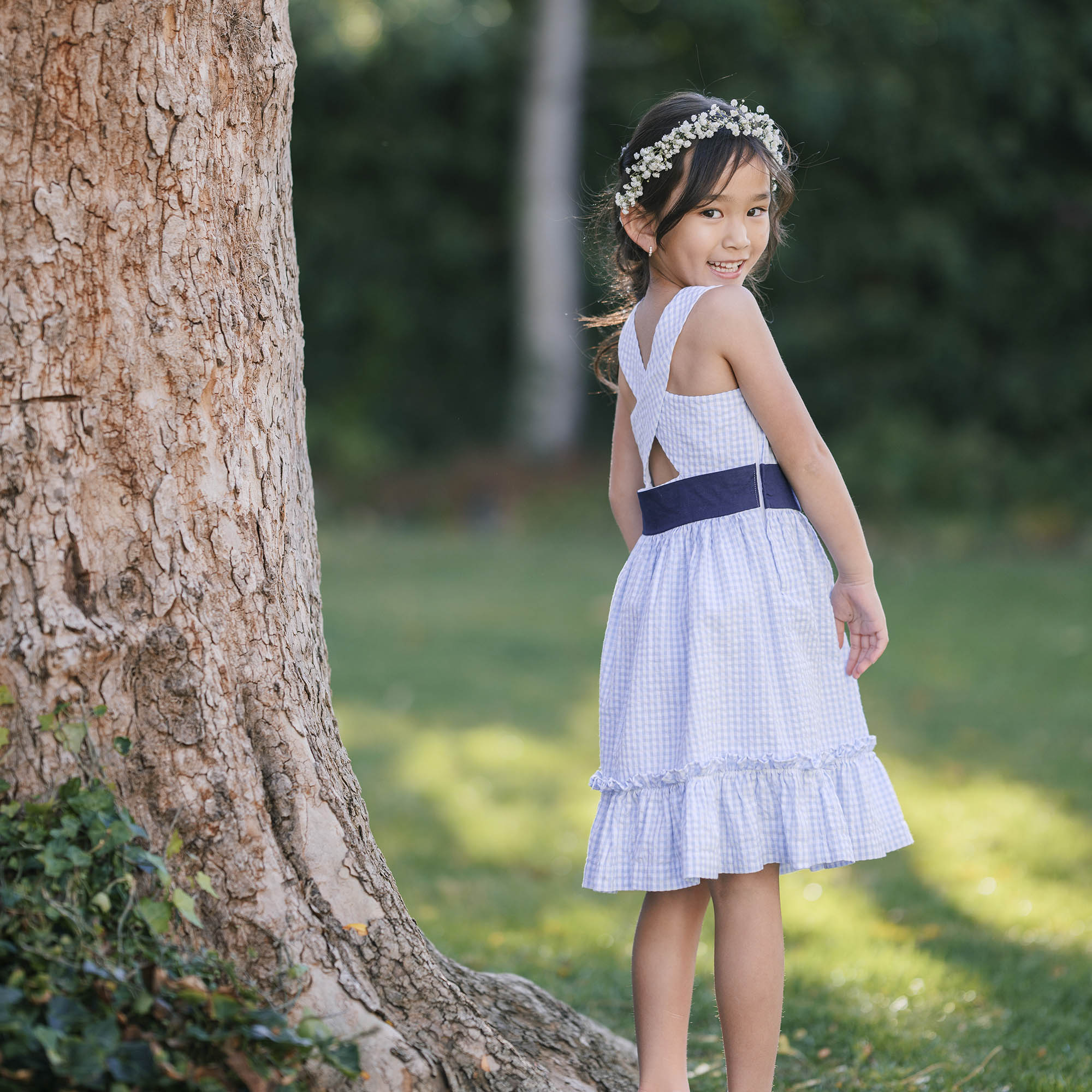 Cross Back Party Dress (Blue)