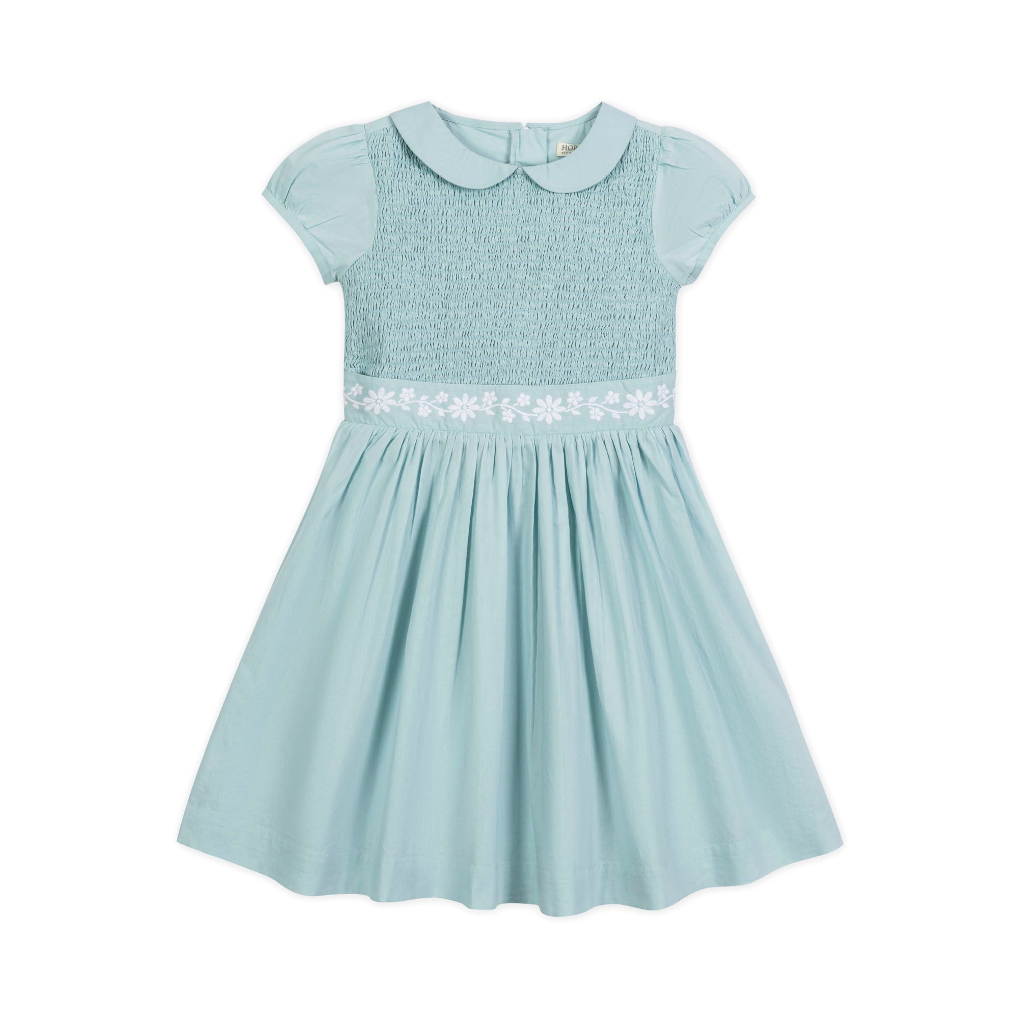 Puff Sleeve Smocked Party Dress (Robin's Egg Blue)