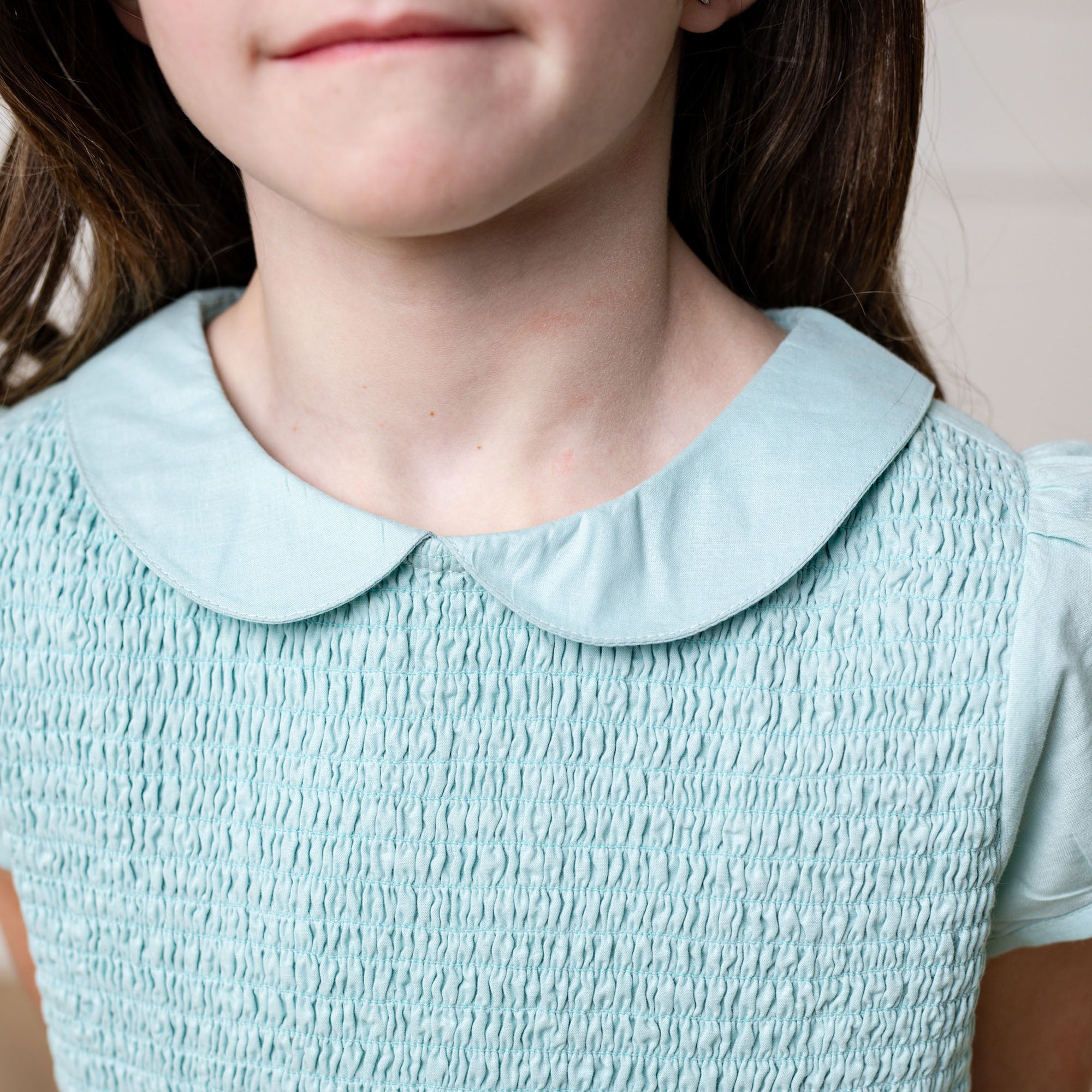 Puff Sleeve Smocked Party Dress (Robin's Egg Blue)
