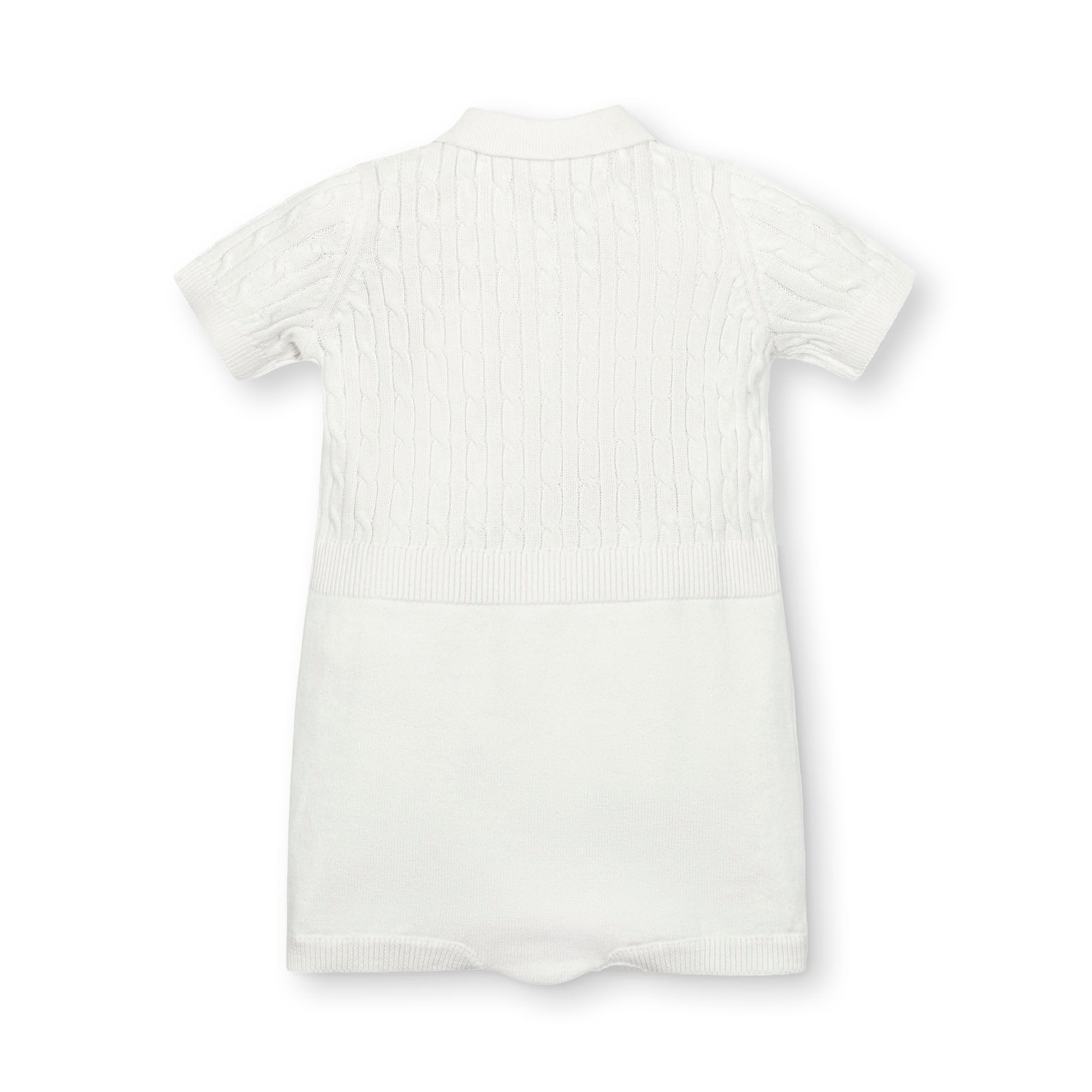 Shortie Cable Sweater Romper (Soft White)
