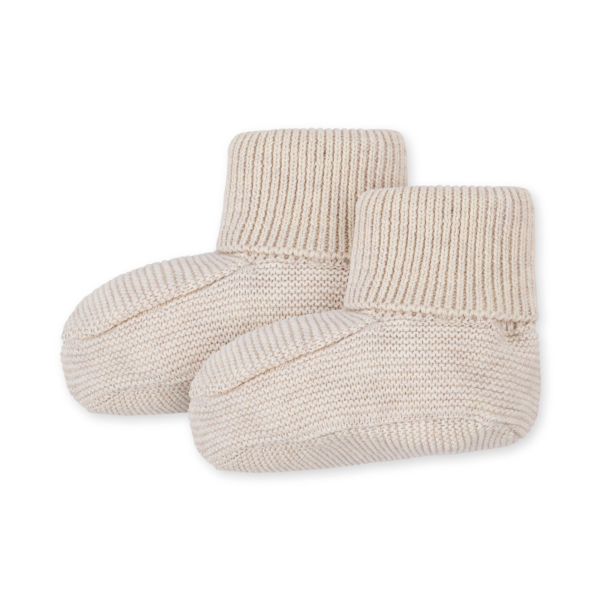 Sweater Bonnet and Bootie Set (Light Oatmeal)