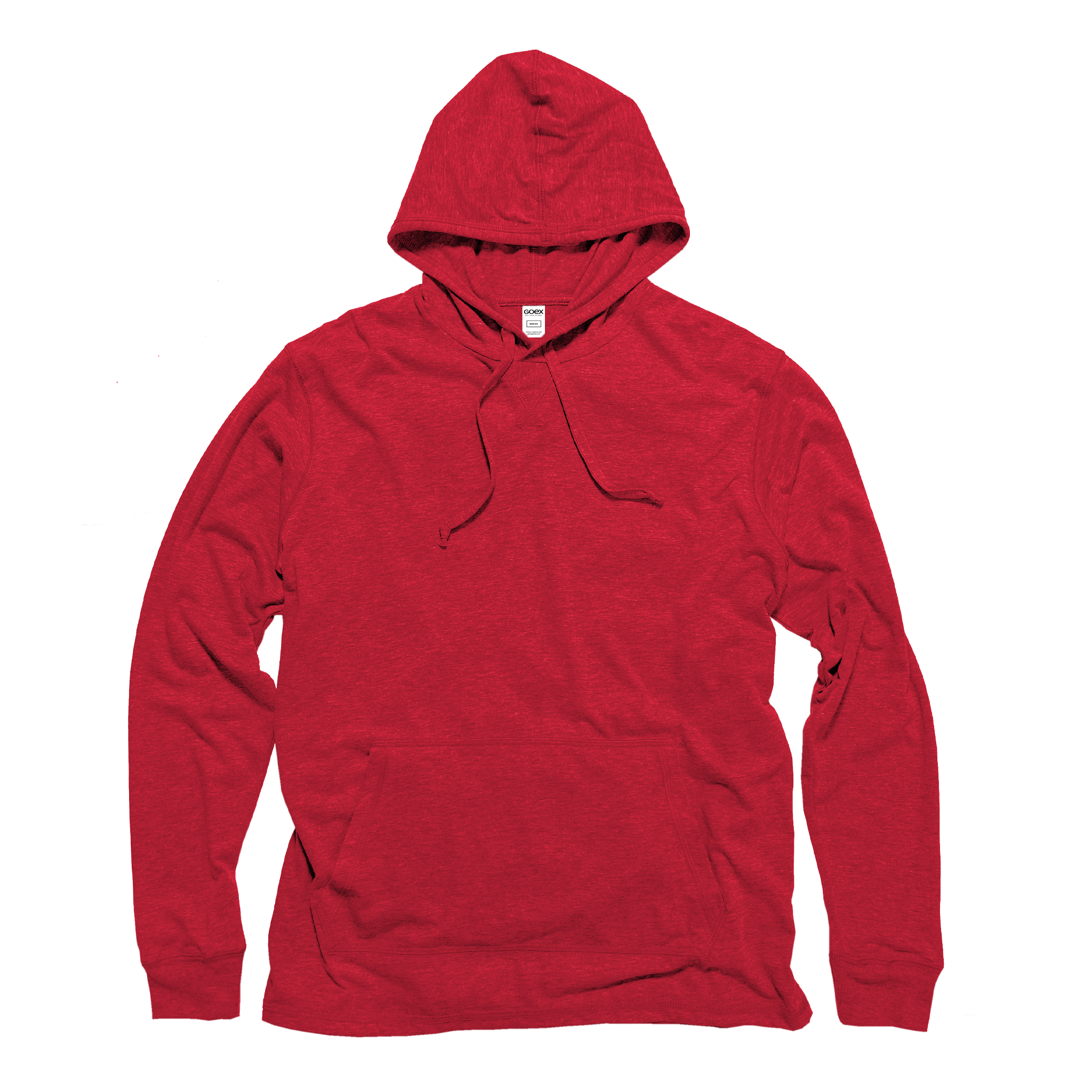Unisex Eco-Triblend Long Sleeve Hooded Tee (Red)