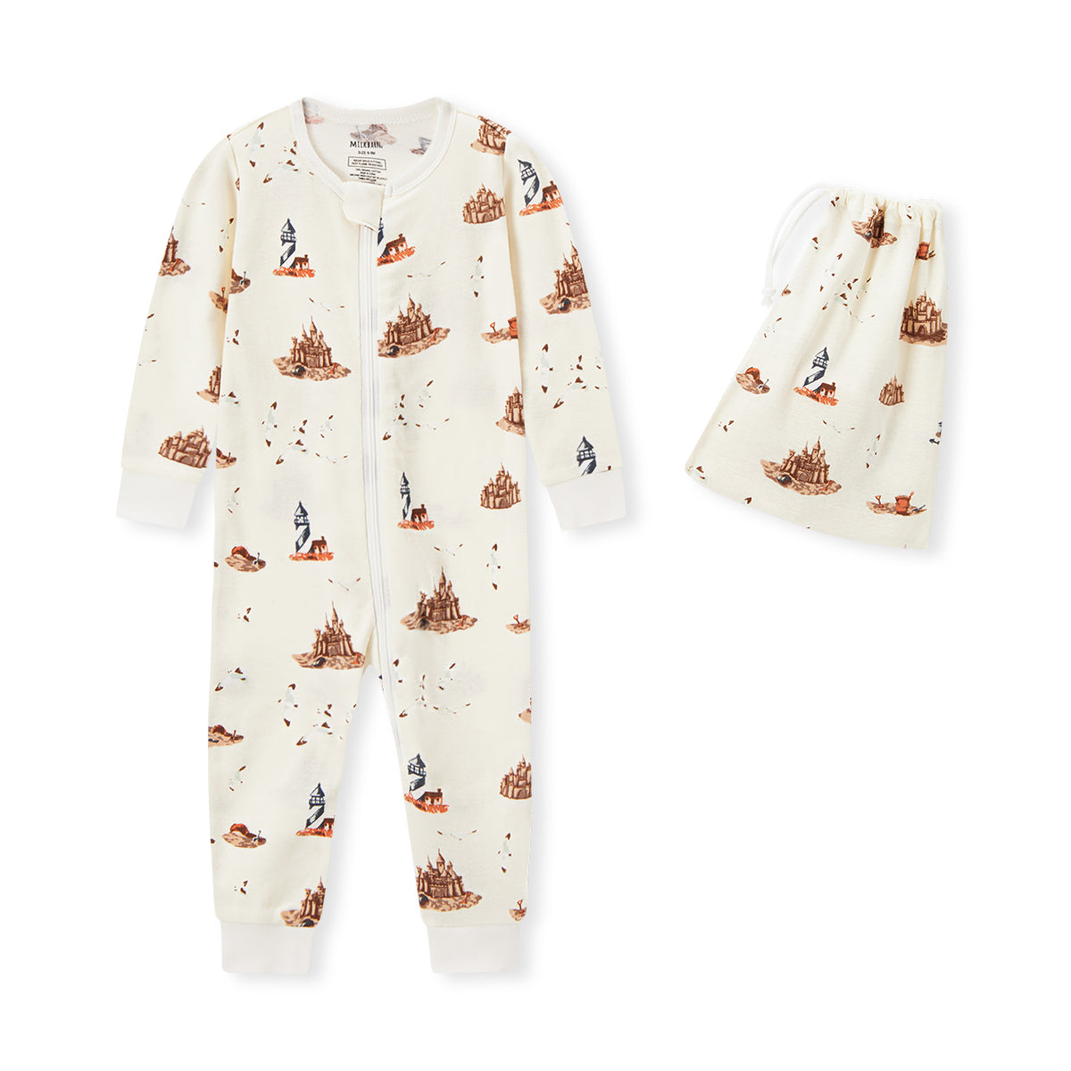Sandcastle Organic Cotton Zipper Pajama